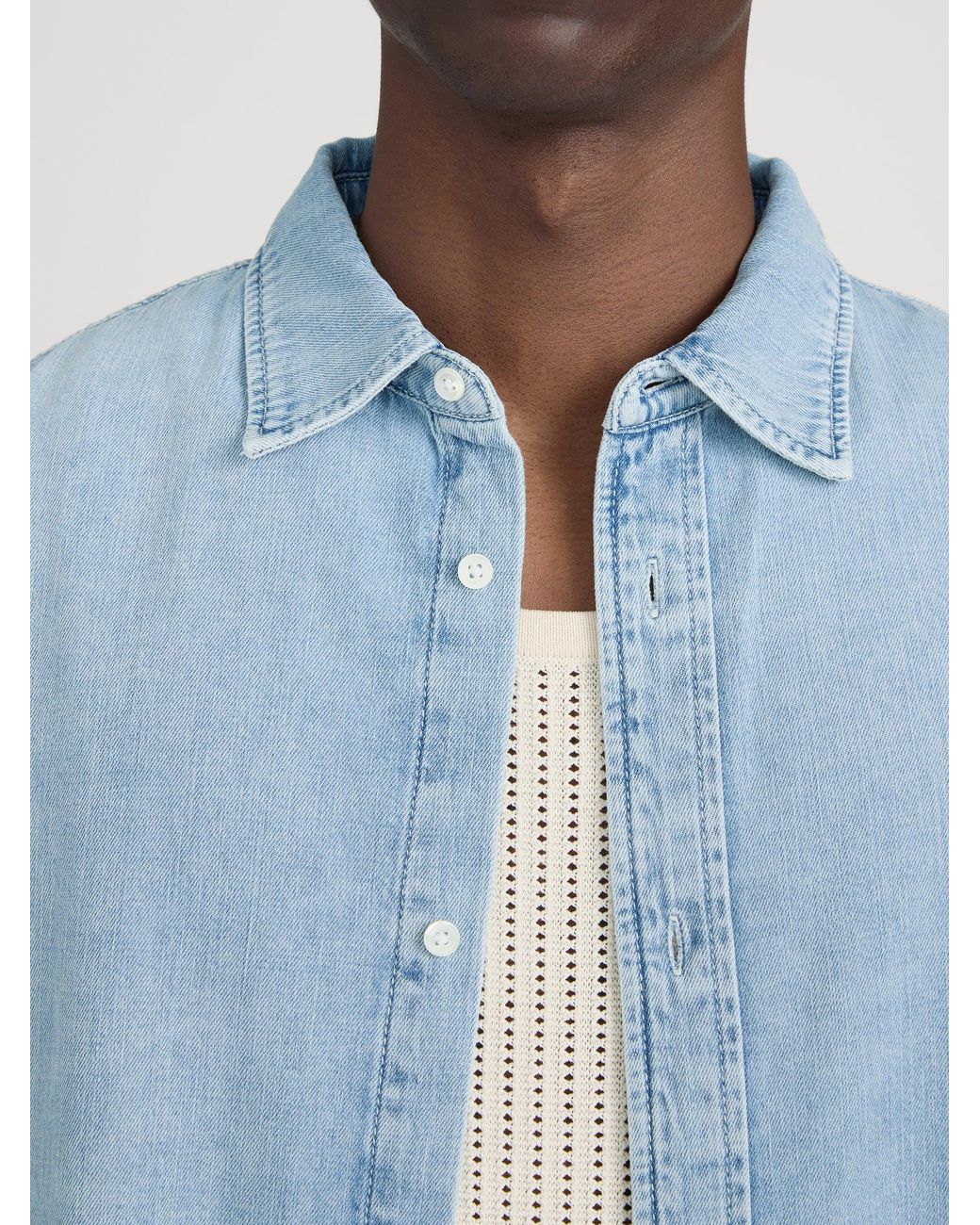 FRAME Blue Classic Denim Shirt for men