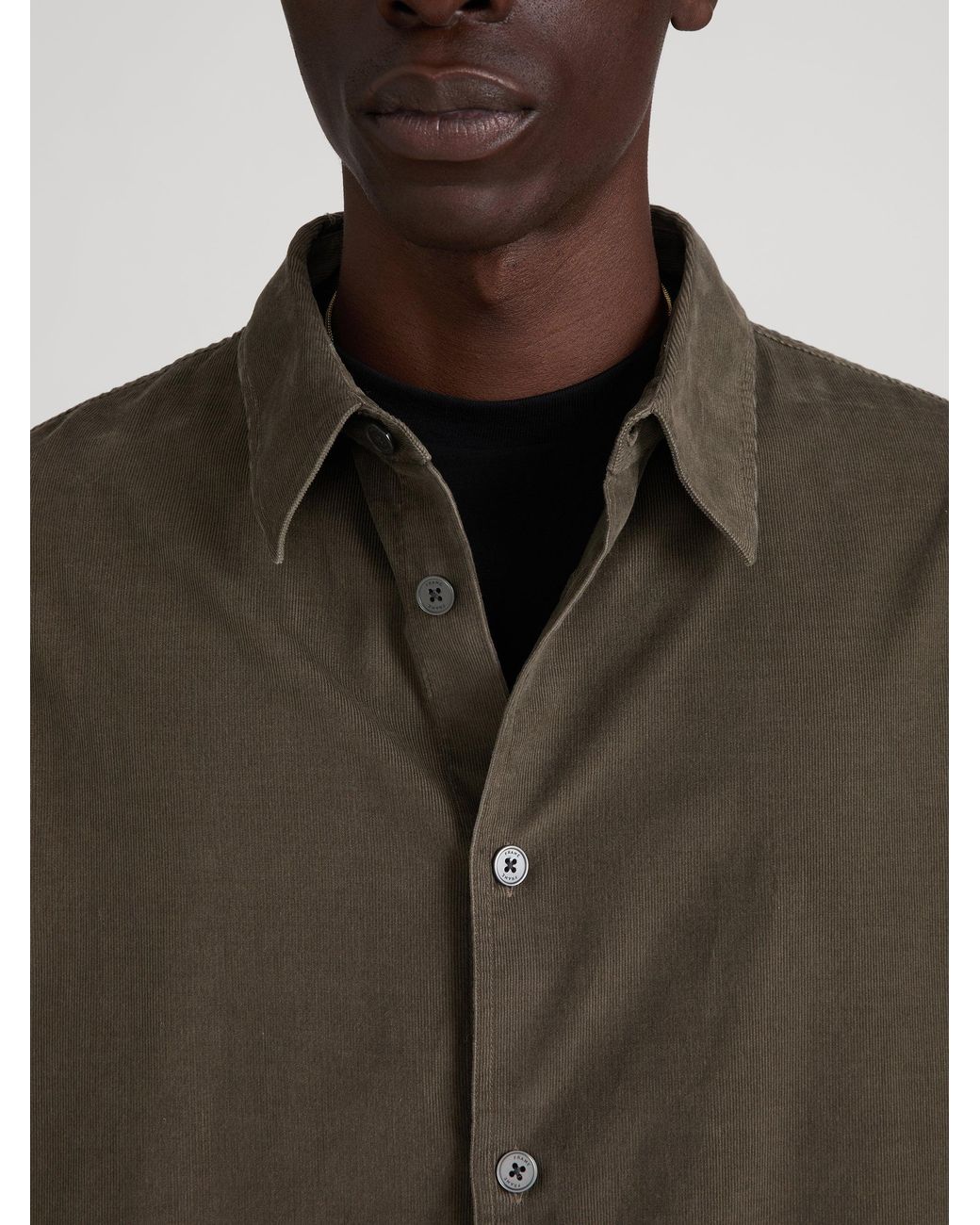 FRAME Green Micro Cord Shirt for men