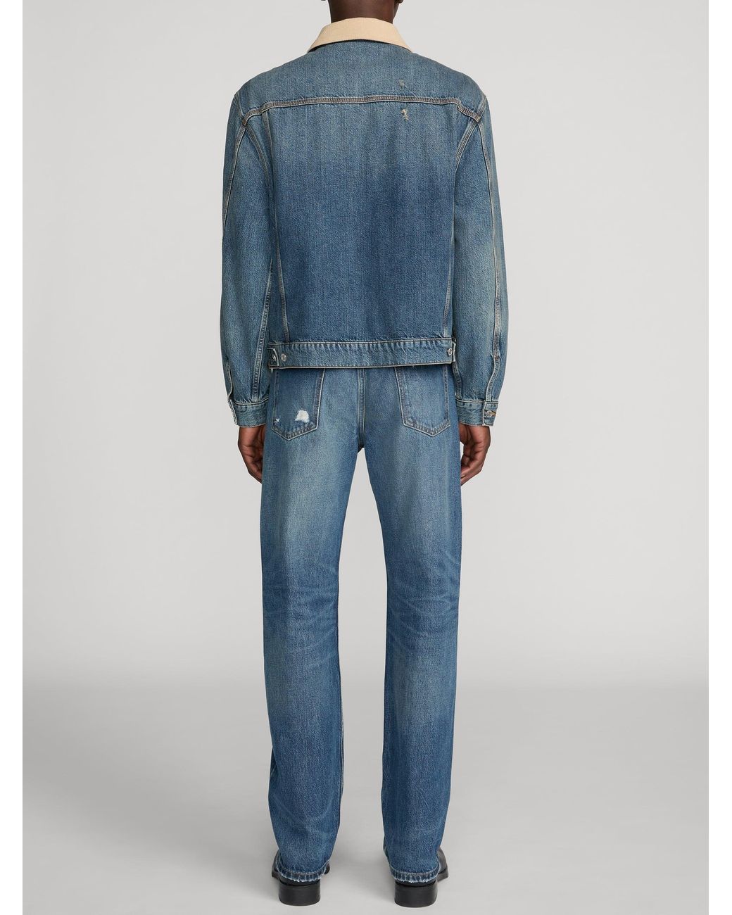 FRAME Blue Denim Zip Trucker for men