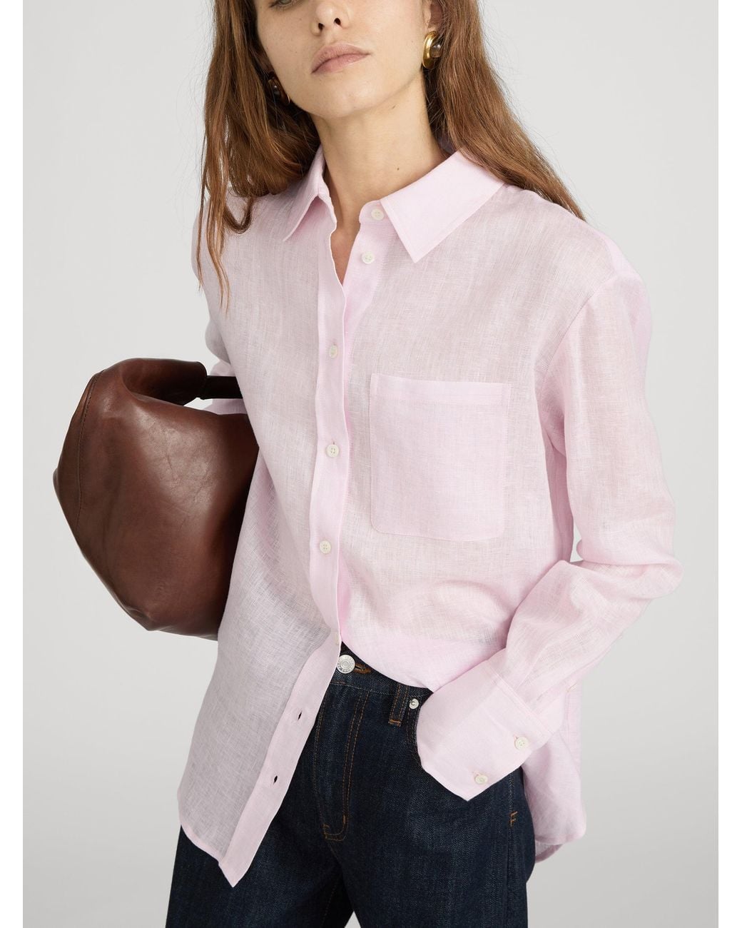 FRAME Pink The Linen Boy Shirt