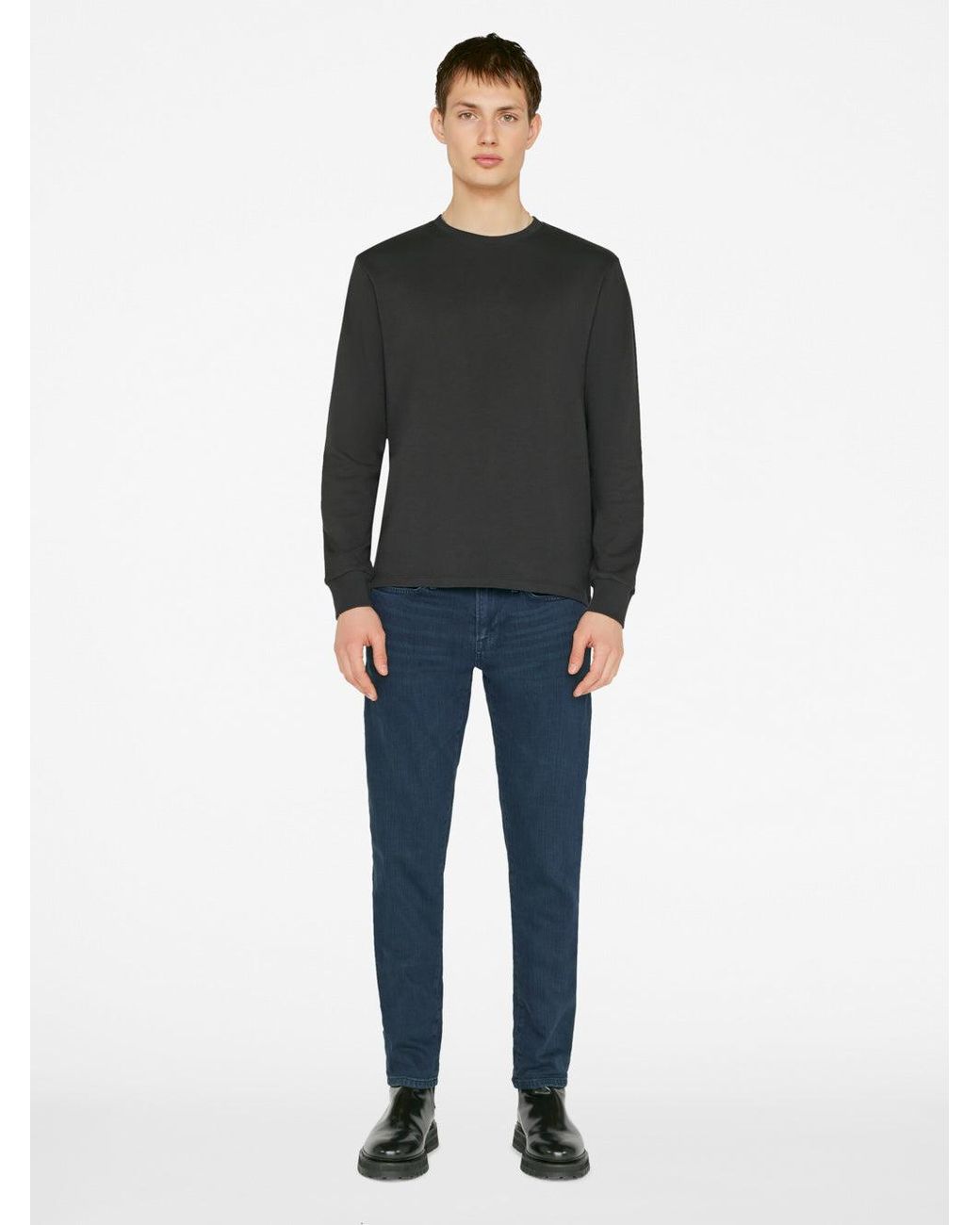 FRAME Blue Duo Fold Long Sleeve Tee for men