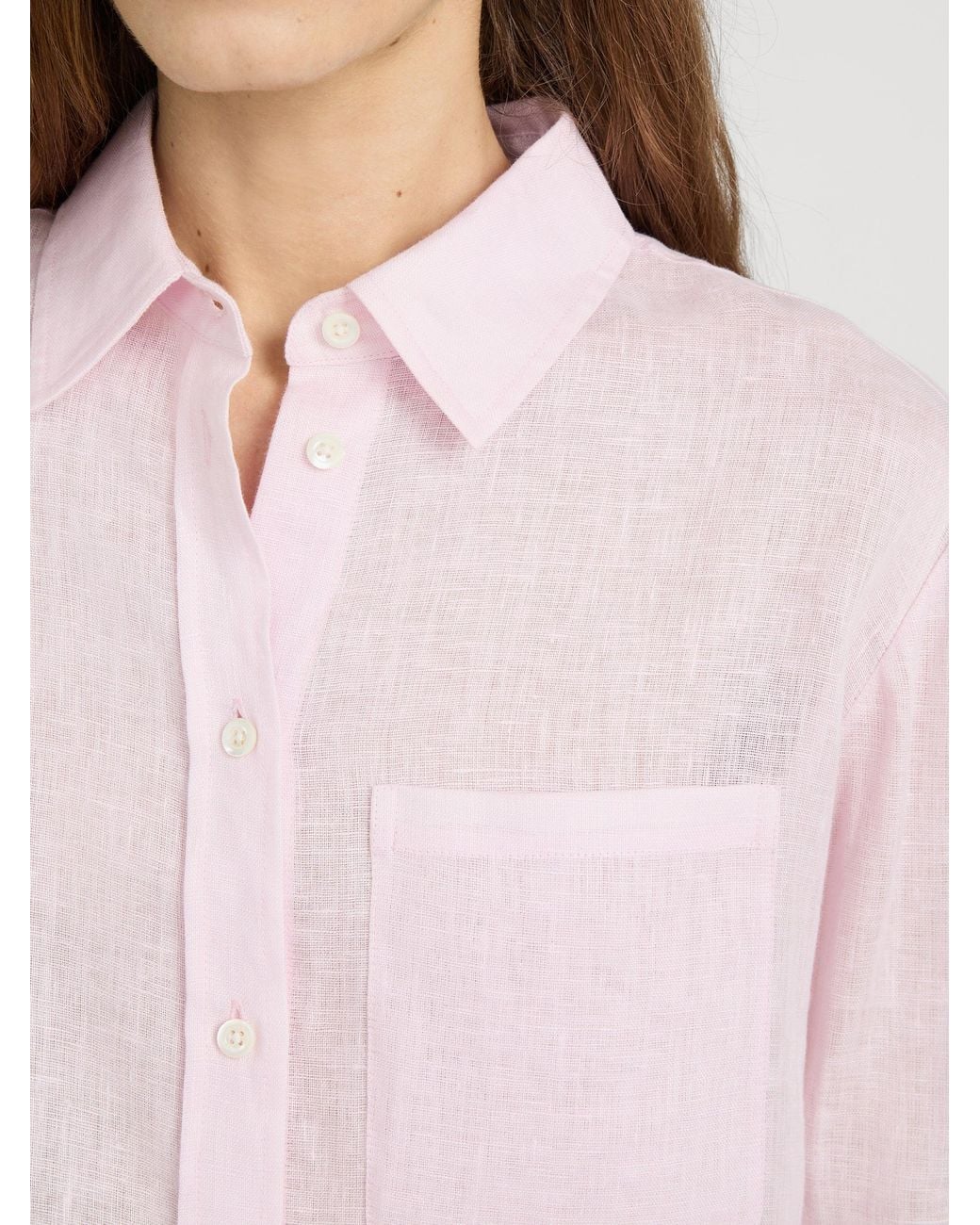 FRAME Pink The Linen Boy Shirt