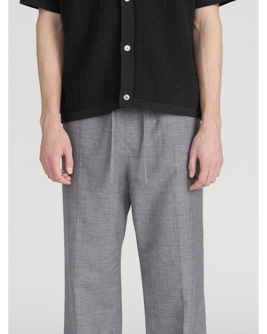 FRAME Gray Easy Wide Leg Trousers for men