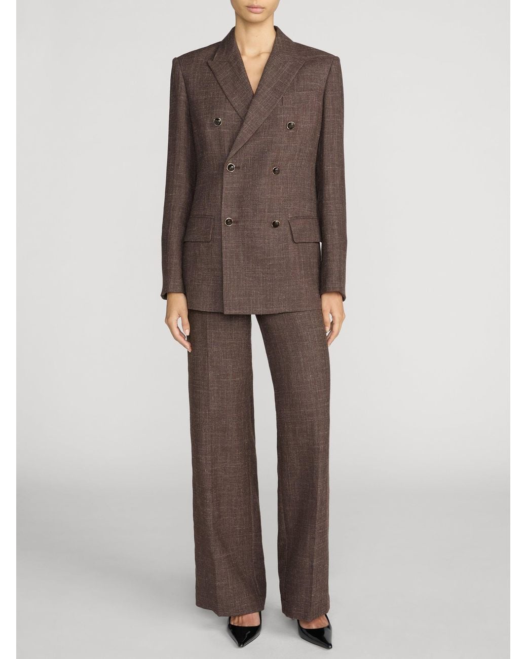 FRAME Brown The Slim Palazzo Trouser Modernist Pocket