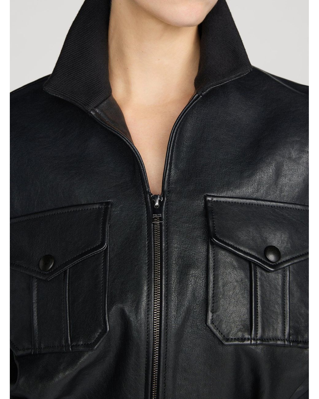 FRAME Black The Leather Ace Jacket