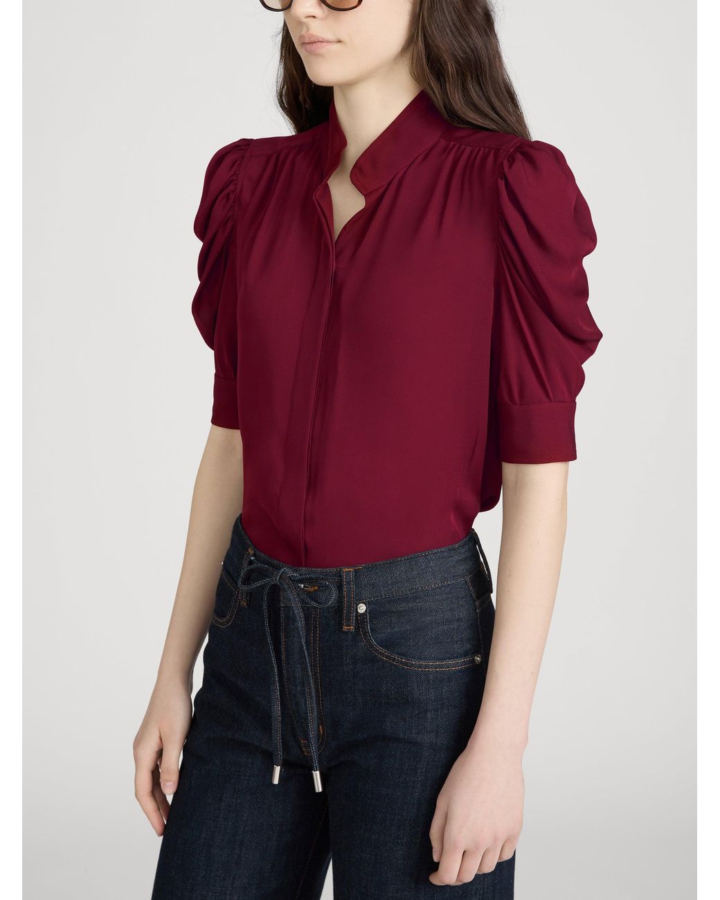 FRAME Red The Gillian Top