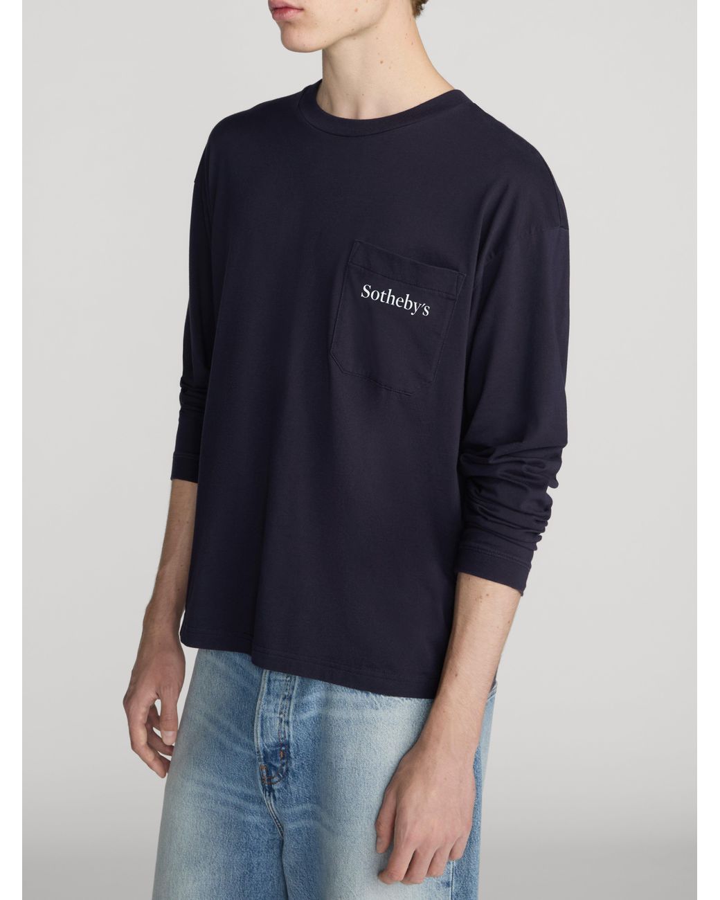 FRAME Blue Sotheby's Long Sleeve Tee for men