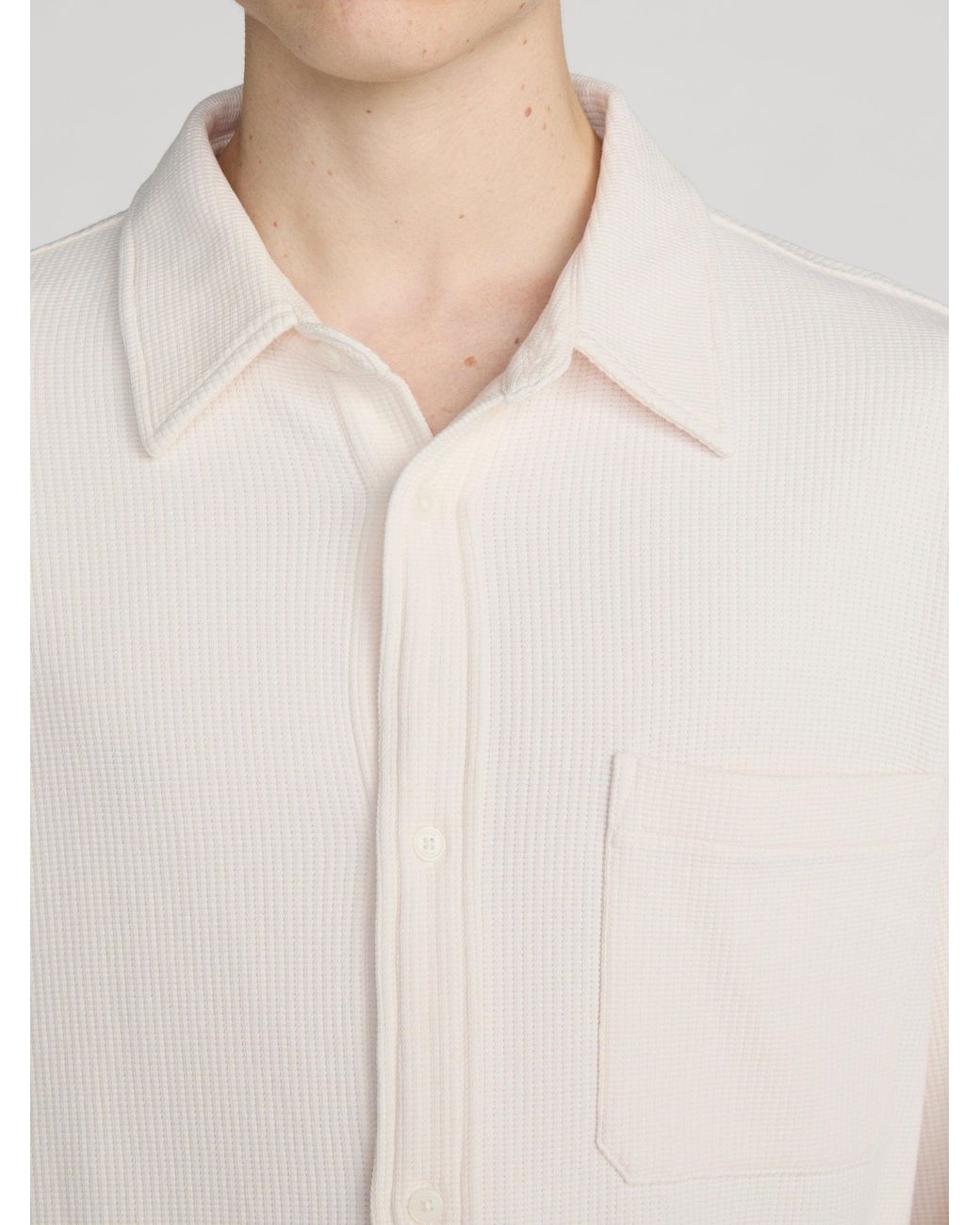 FRAME White Waffle Textured Shirt for men