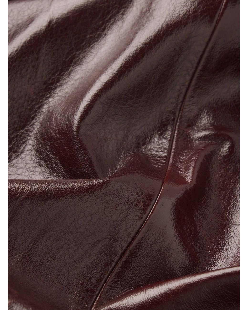 FRAME Brown The Patent Leather Harrington Jacket