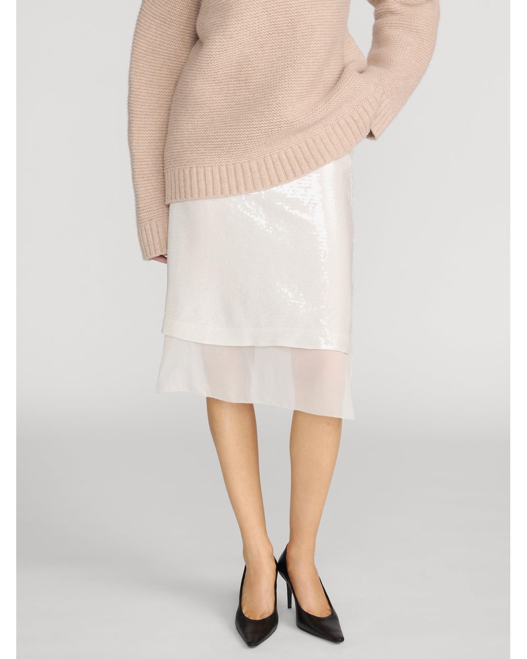 FRAME White The Sequin Starlight Skirt