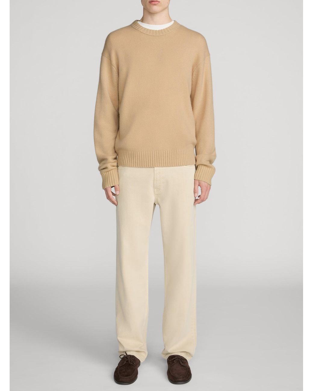 FRAME Natural Cashmere Crewneck Sweater for men