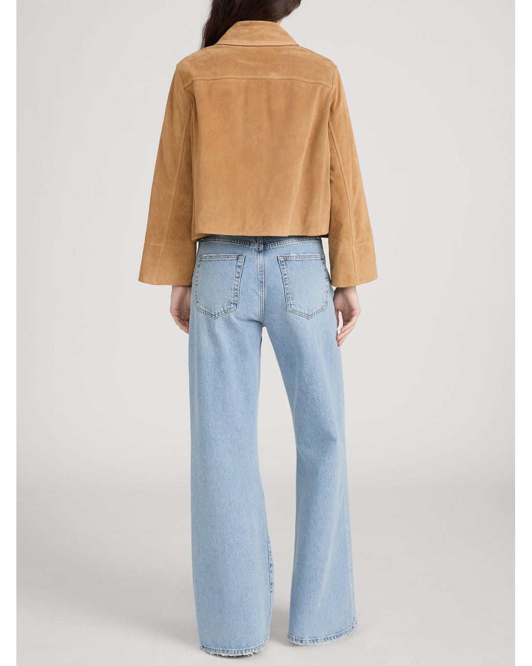 FRAME Natural The Mini Suede Swing Jacket