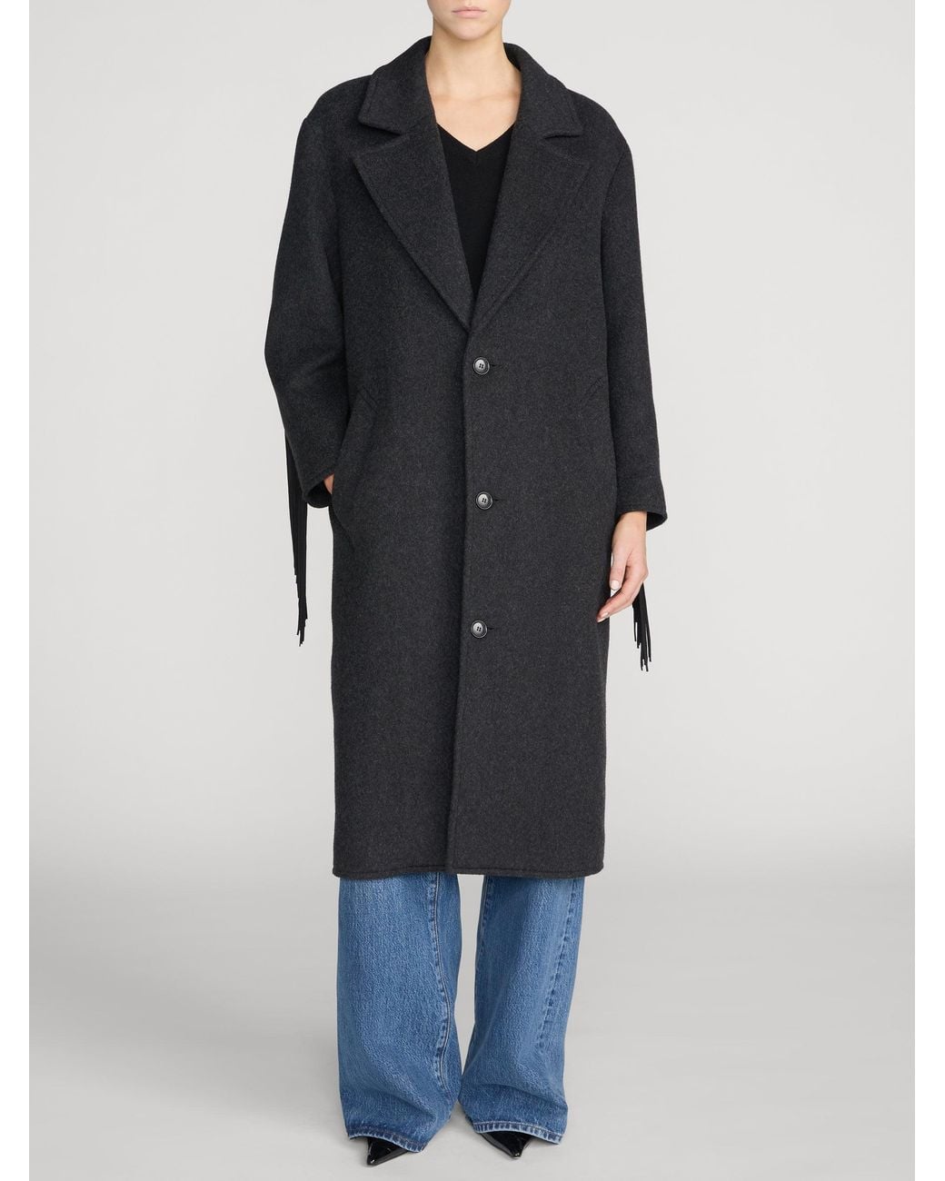 FRAME Black The Wool Rodeo Coat
