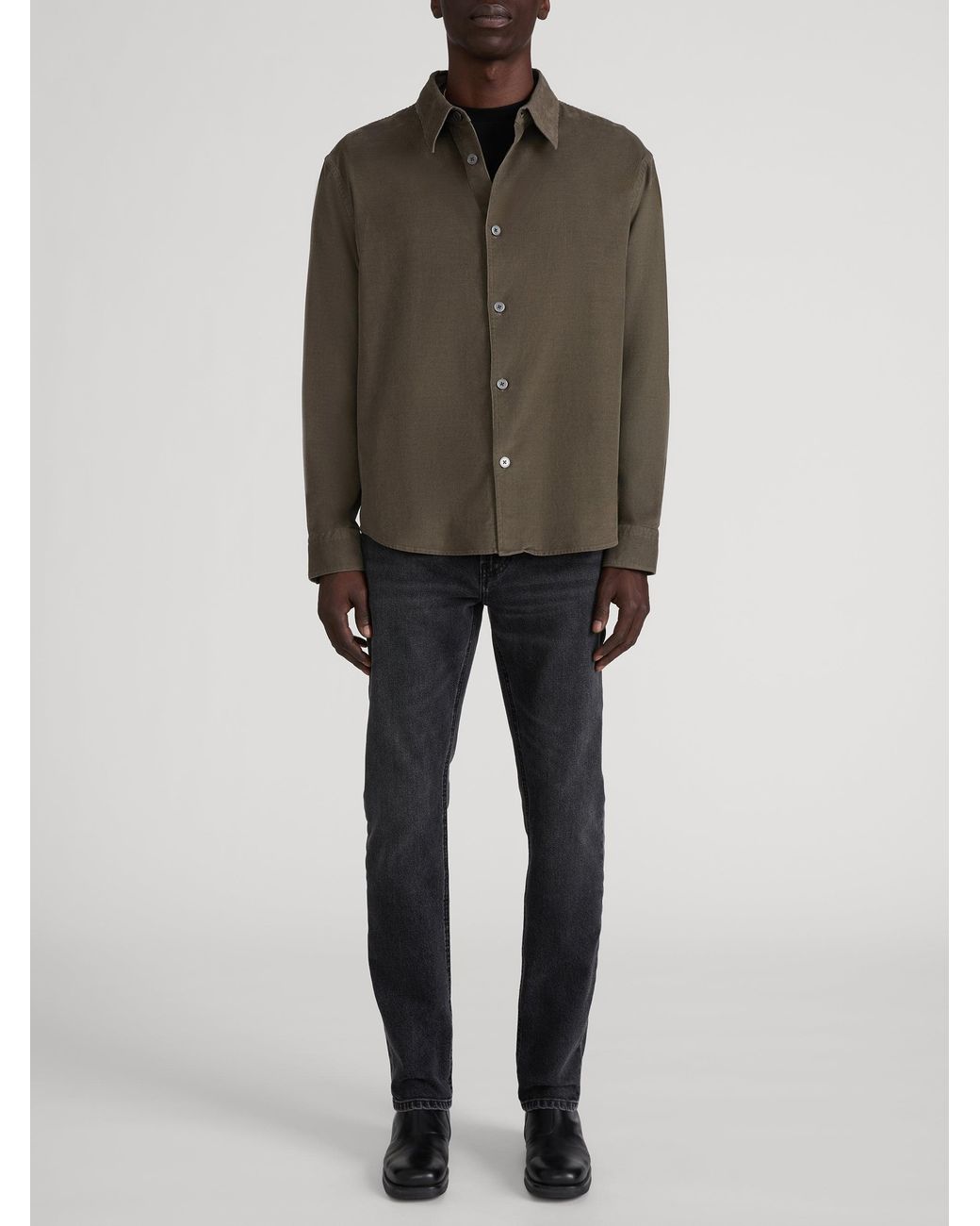 FRAME Green Micro Cord Shirt for men