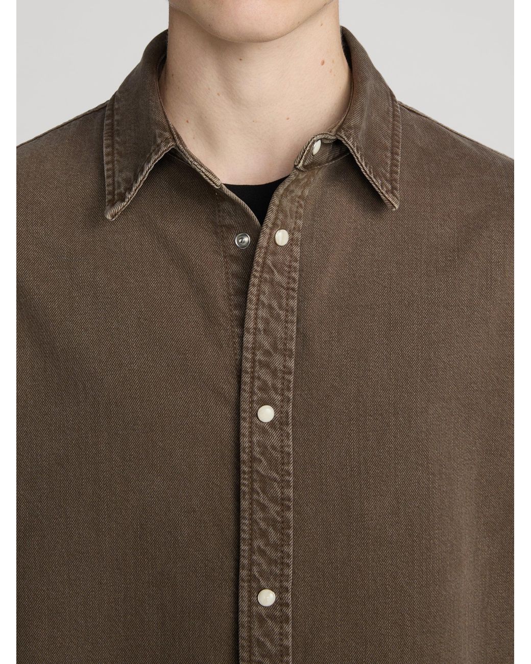 FRAME Brown Relaxed Denim Shirt for men