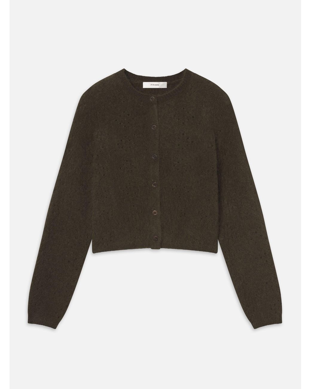 FRAME Green The Cashmere Airy Teddy Cardi