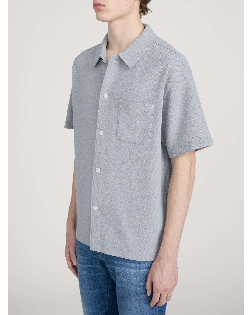 FRAME Gray Textured Button Down Shirt for men