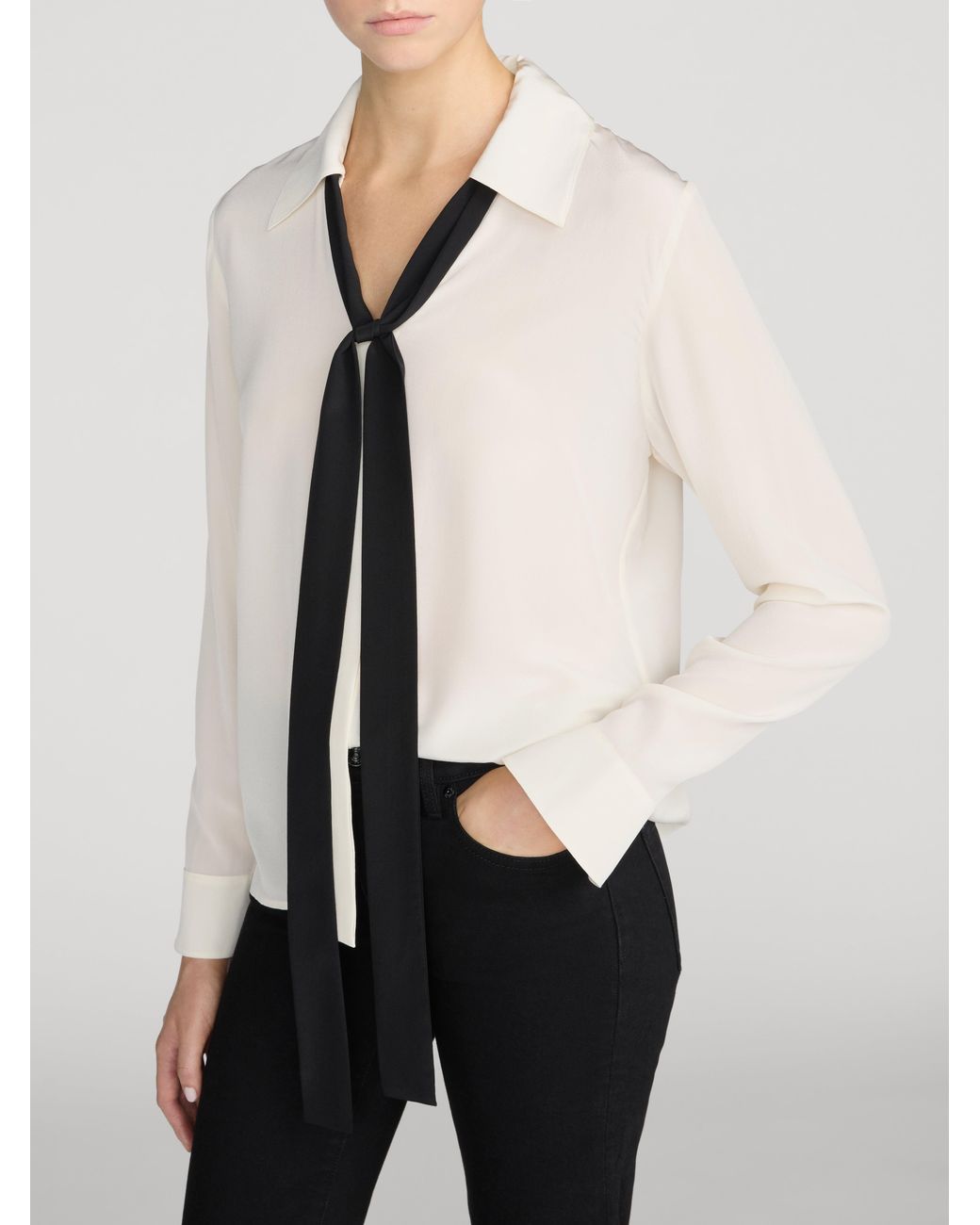 FRAME Natural The Contrast Tie Shirt