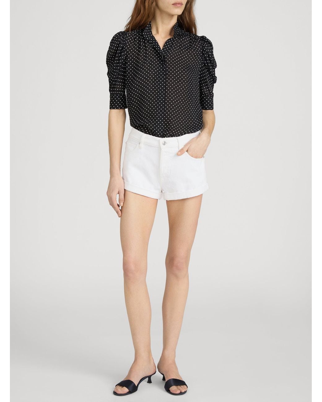 FRAME Black The Gillian Top