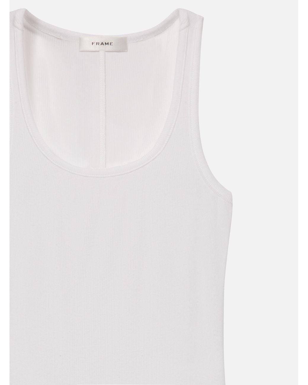 FRAME White Rib Scoop Neck Tank