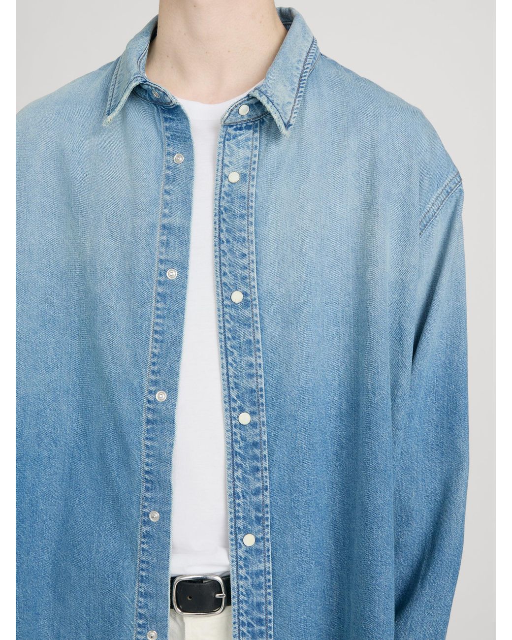 FRAME Blue Relaxed Denim Shirt for men