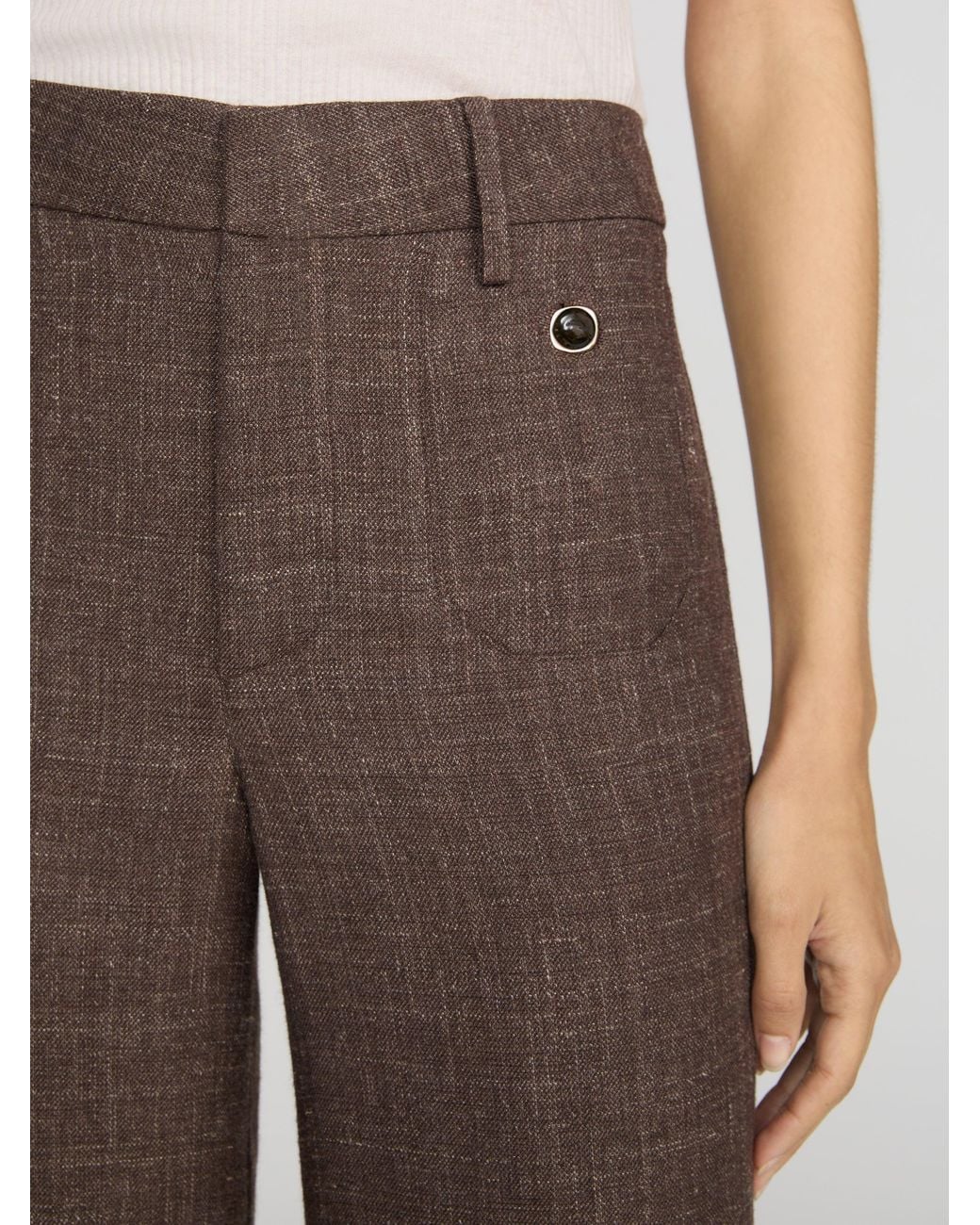 FRAME Brown The Slim Palazzo Trouser Modernist Pocket