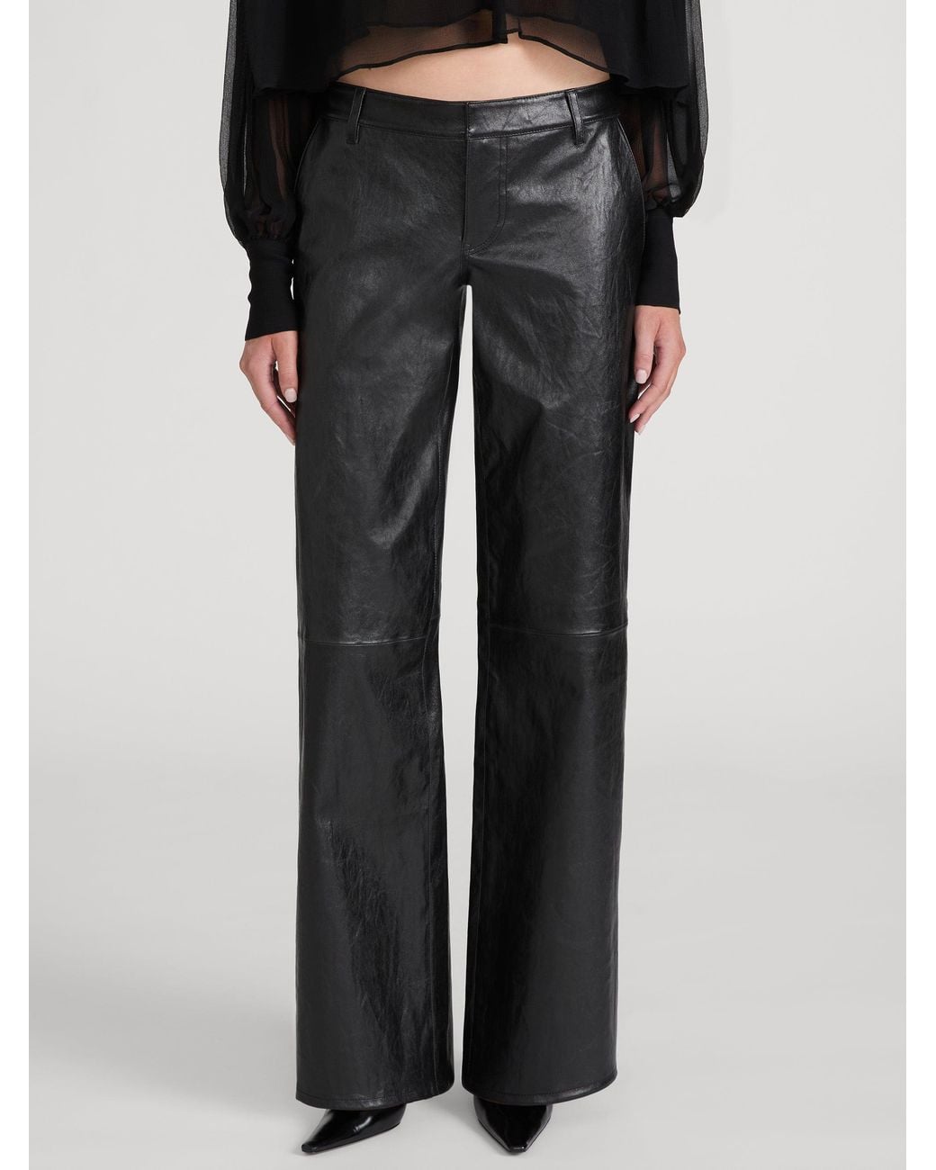 FRAME Black The Leather Low Trouser