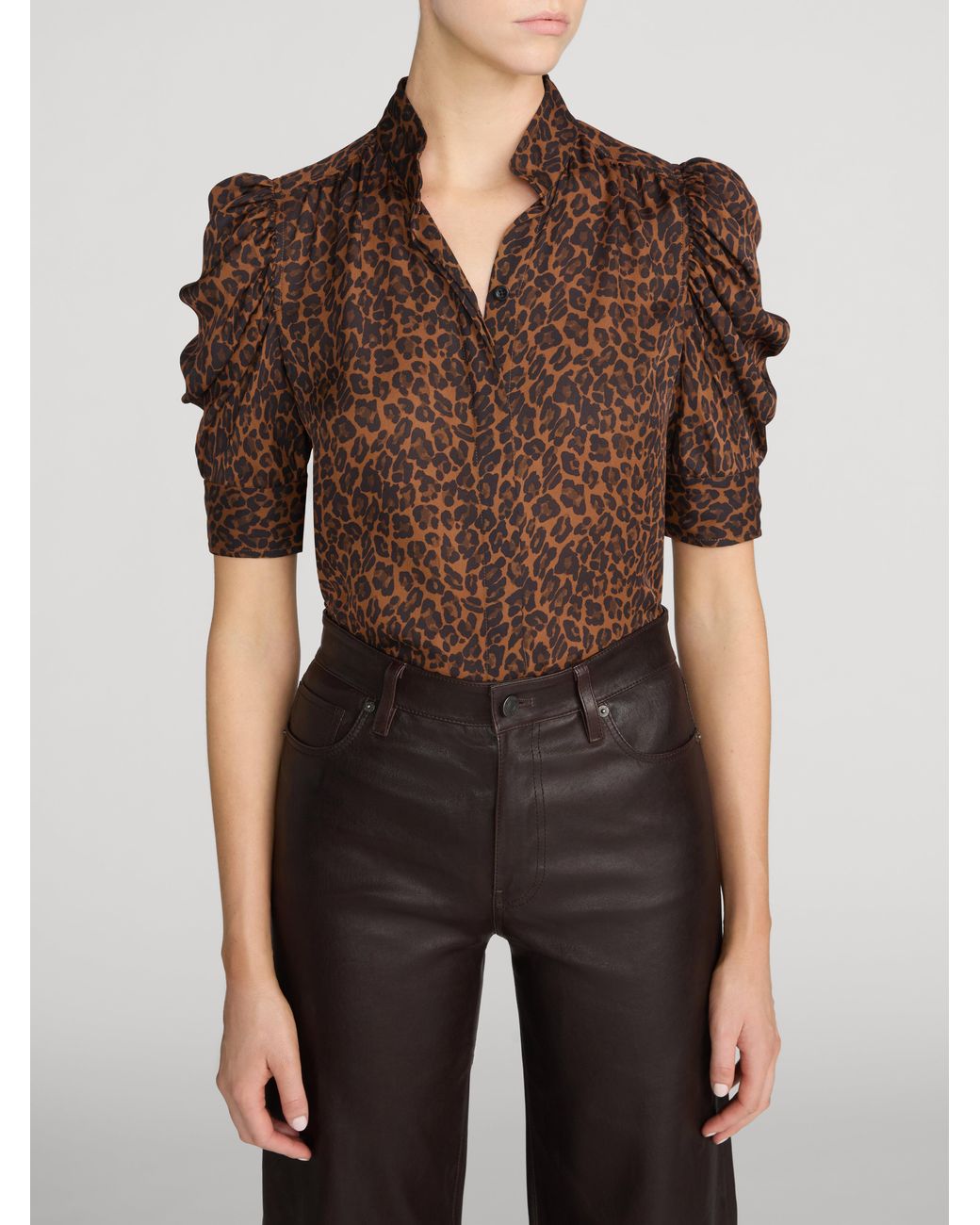 FRAME Brown The Gillian Top
