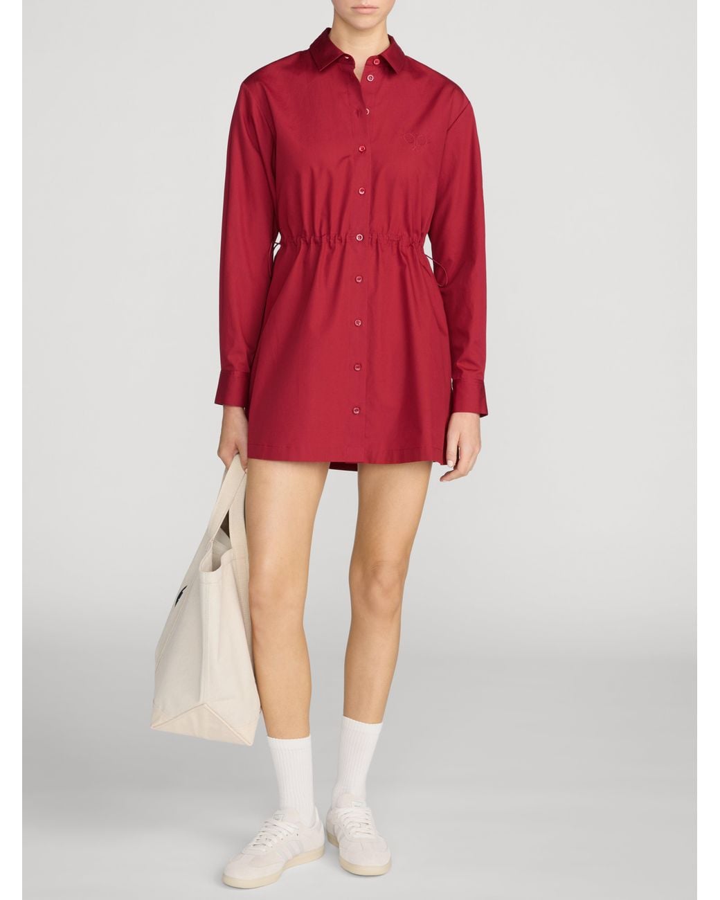 FRAME Red The Tennis Shirt Dress