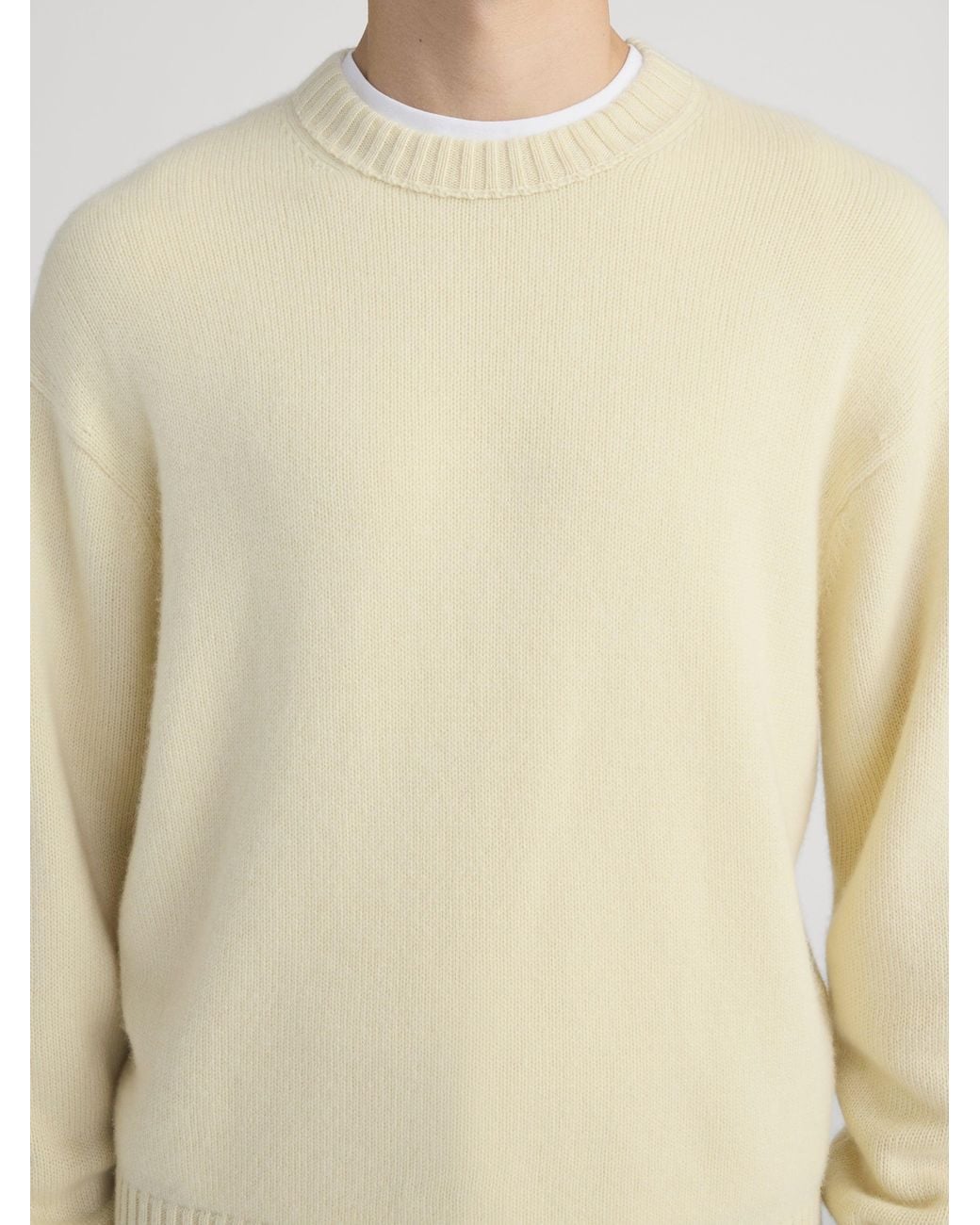 FRAME Natural Cashmere Crewneck Sweater for men