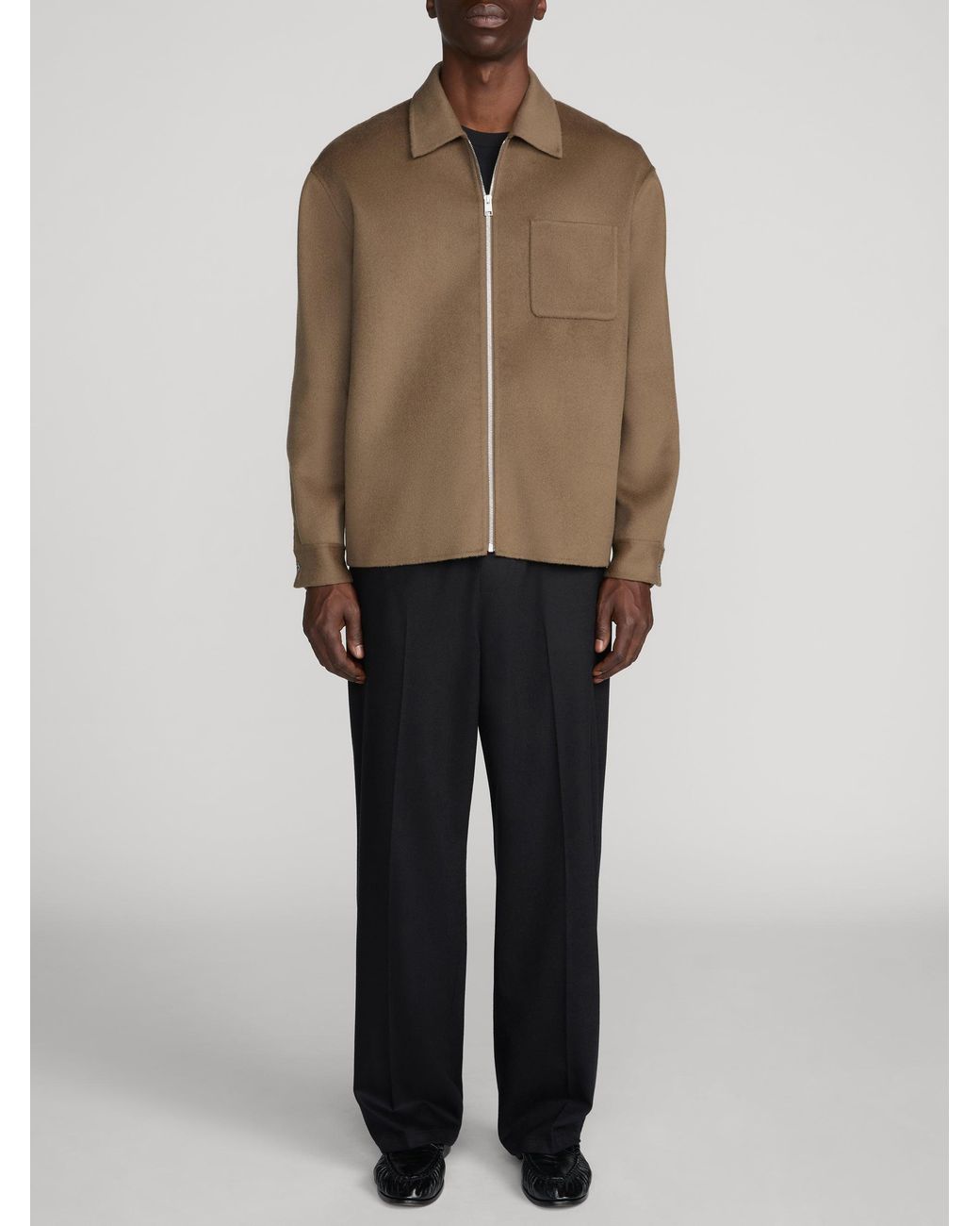 FRAME Brown Double Face Zip Shirt Jacket for men