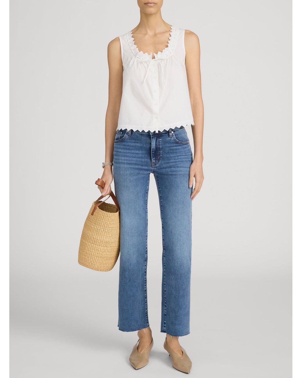 FRAME Blue Dark The Mellow Mid Rise Jeans