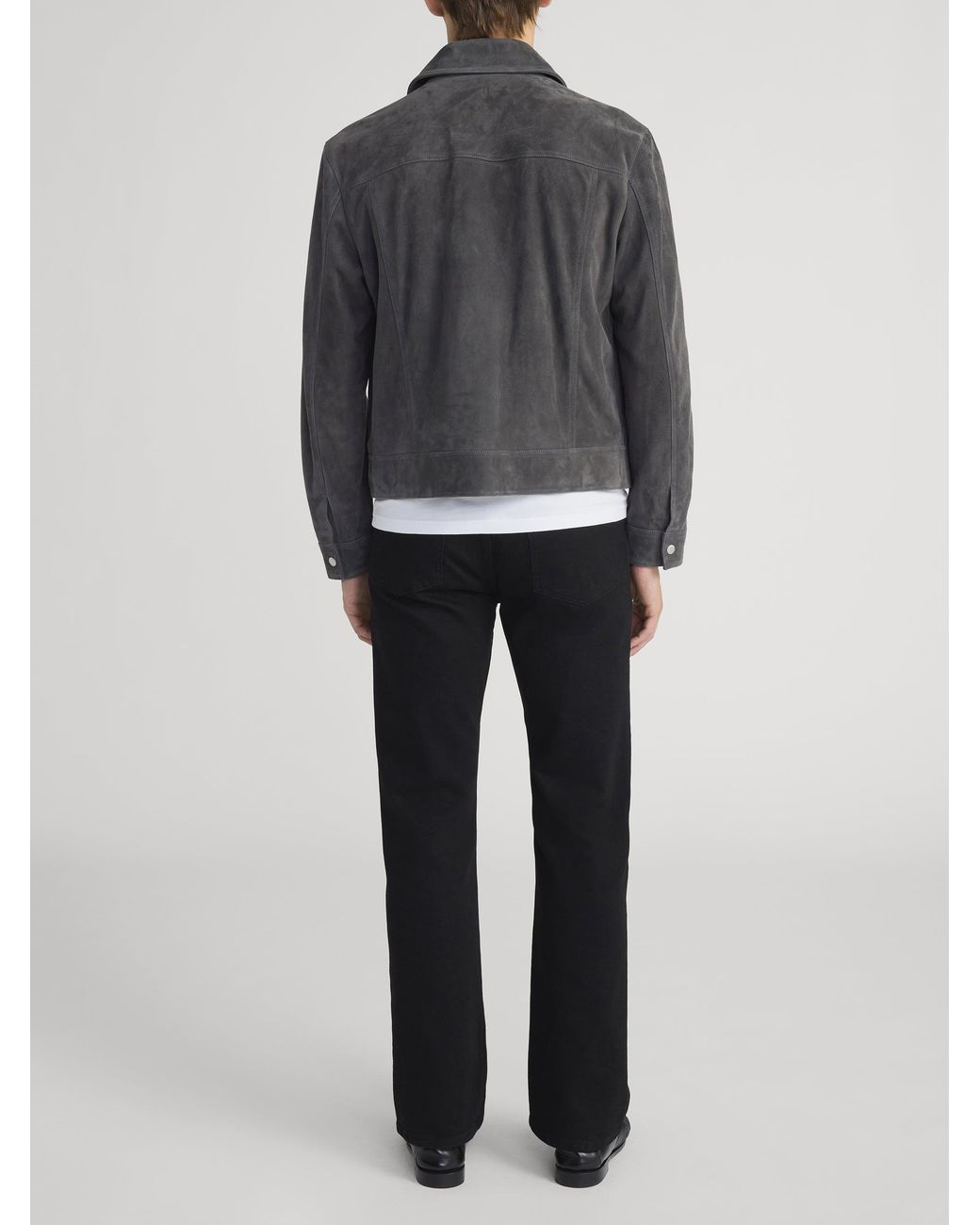 FRAME Black Suede Trucker Jacket for men