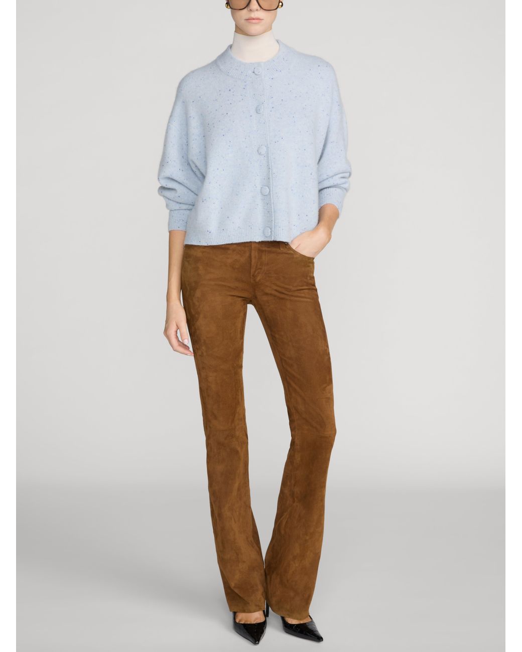 FRAME Blue The Lightweight Fleck Cardi