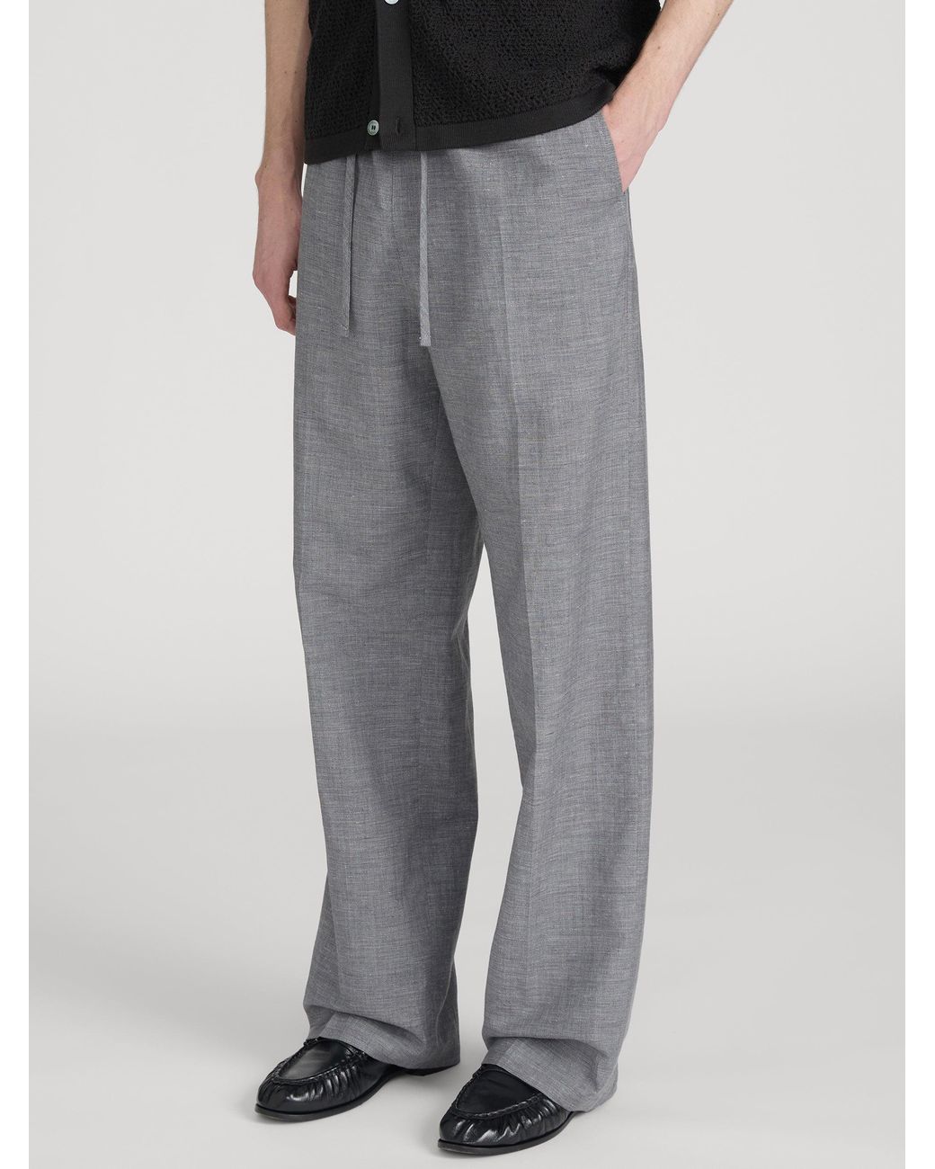 FRAME Gray Easy Wide Leg Trousers for men