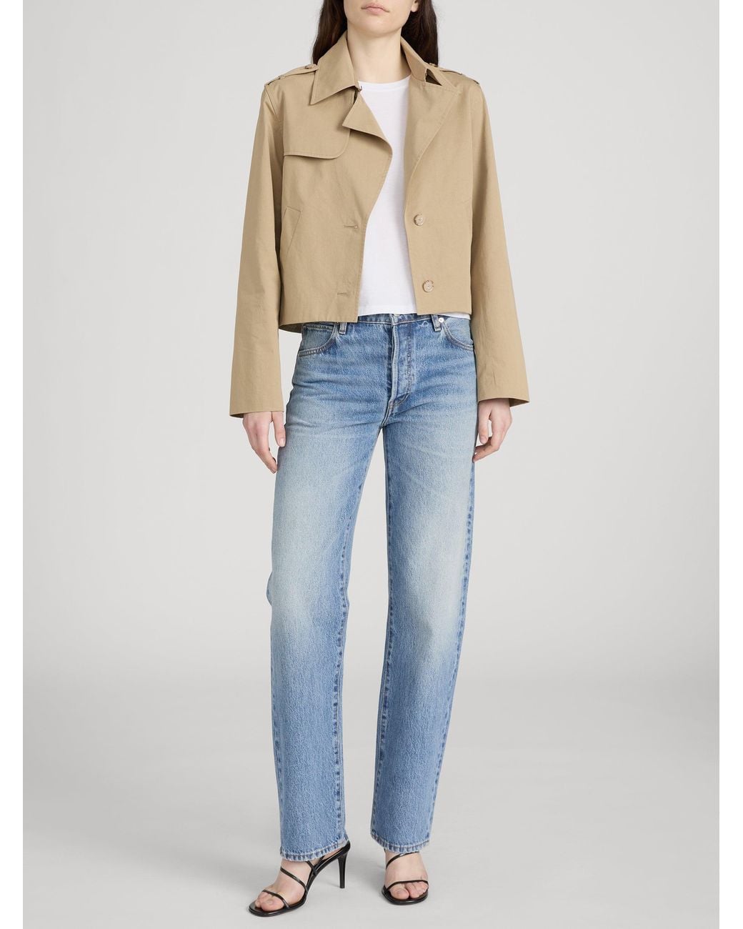FRAME Green The Short Trench Jacket