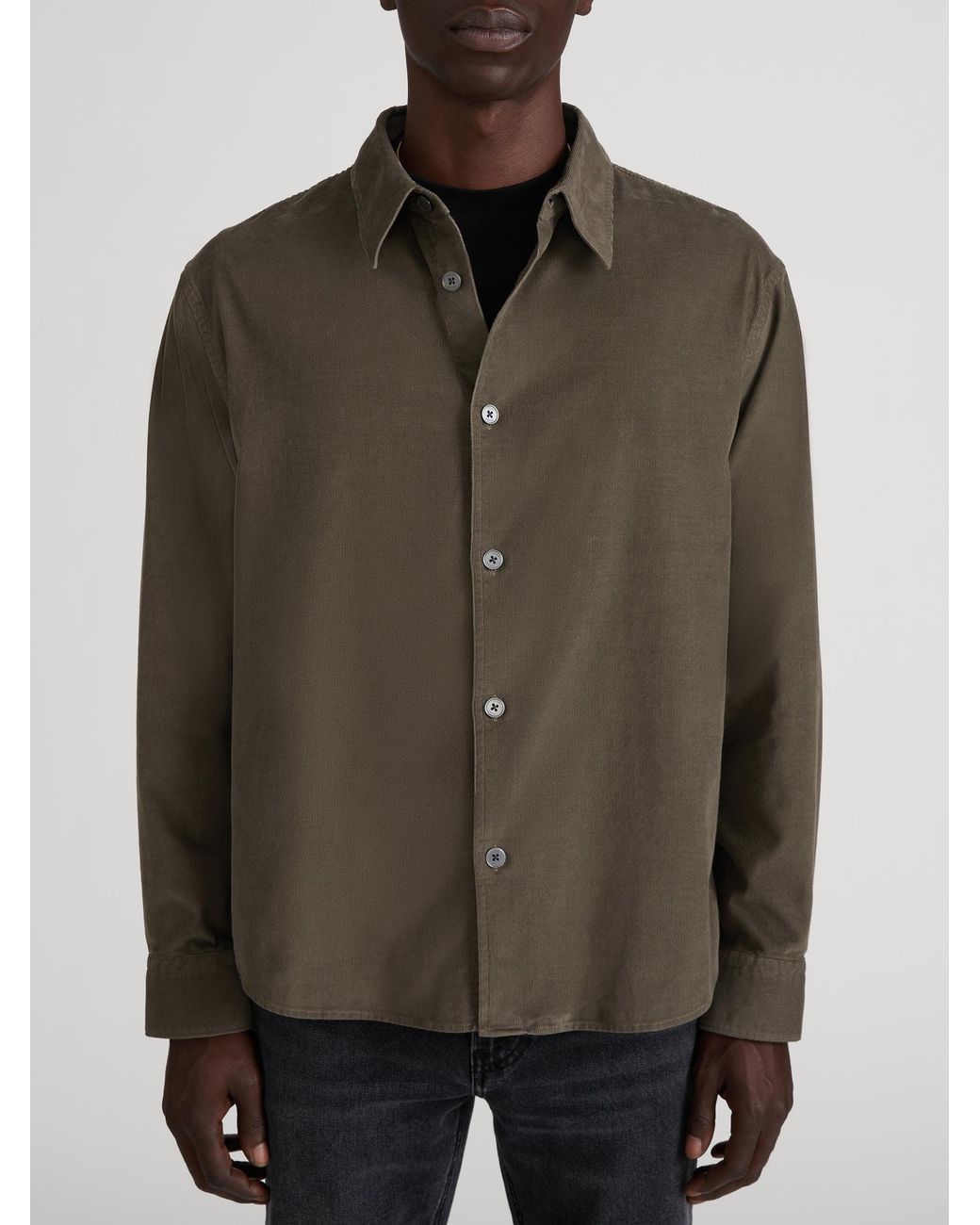 FRAME Green Micro Cord Shirt for men
