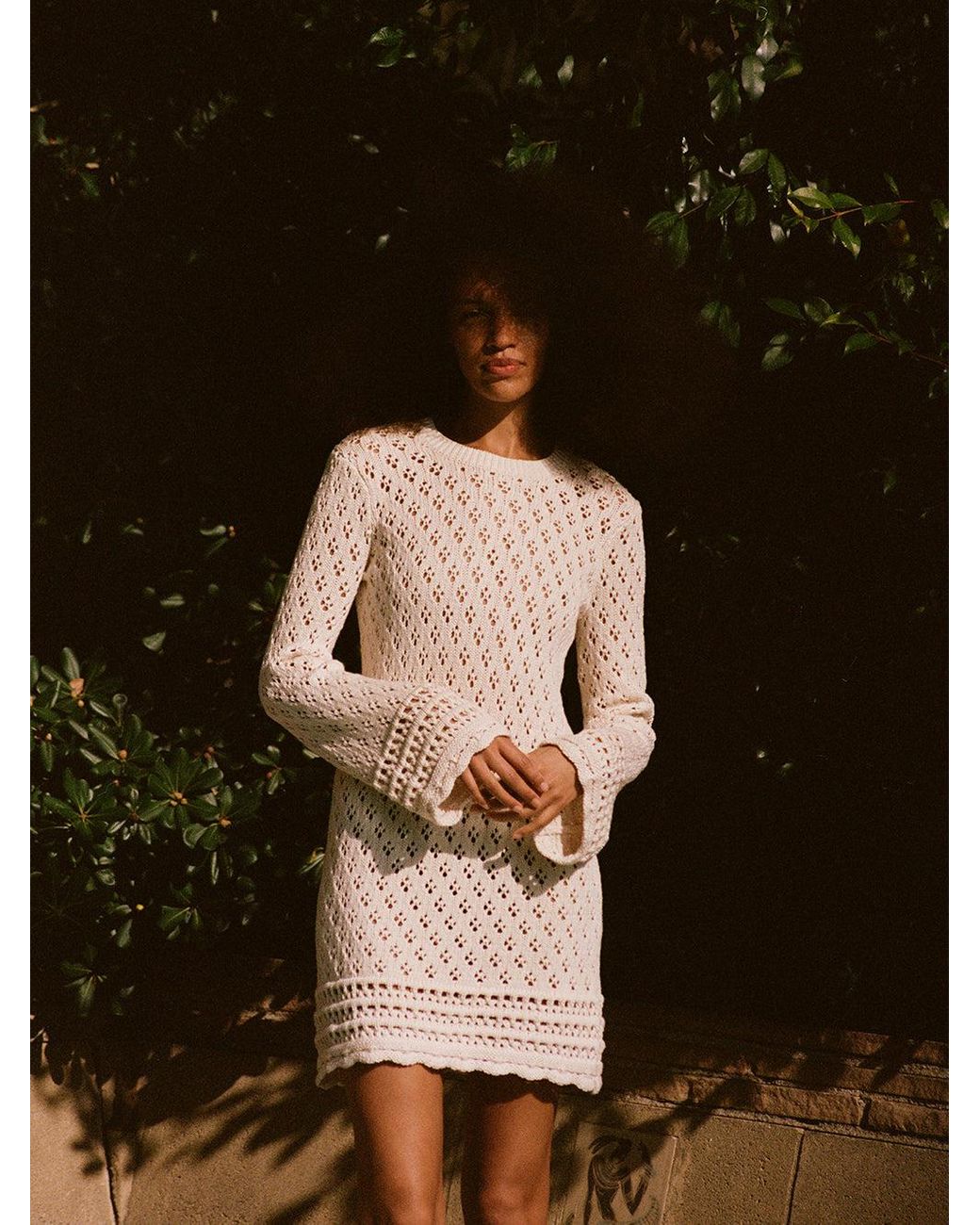 white christmas dresses MARQUETTE CROCHET SHIFT DRESS, PASSION FRUIT PINK SOIREE CROCHET PANEL main image 0