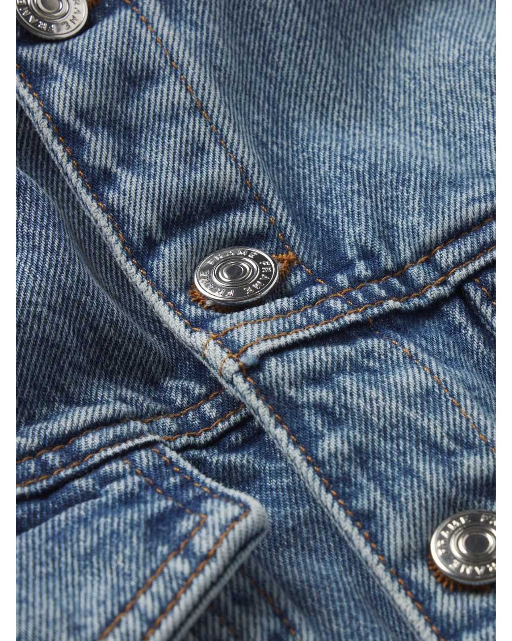 FRAME Blue The Nipped Collarless Jacket