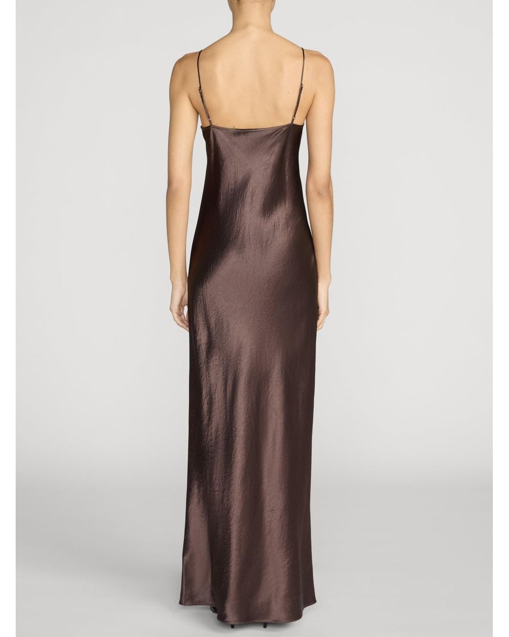FRAME Brown The Textured Satin Dress