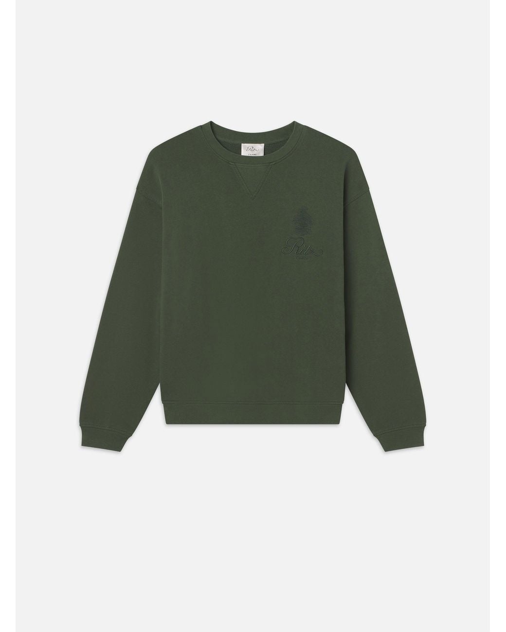 FRAME Green Ritz Tonal Logo Crewneck