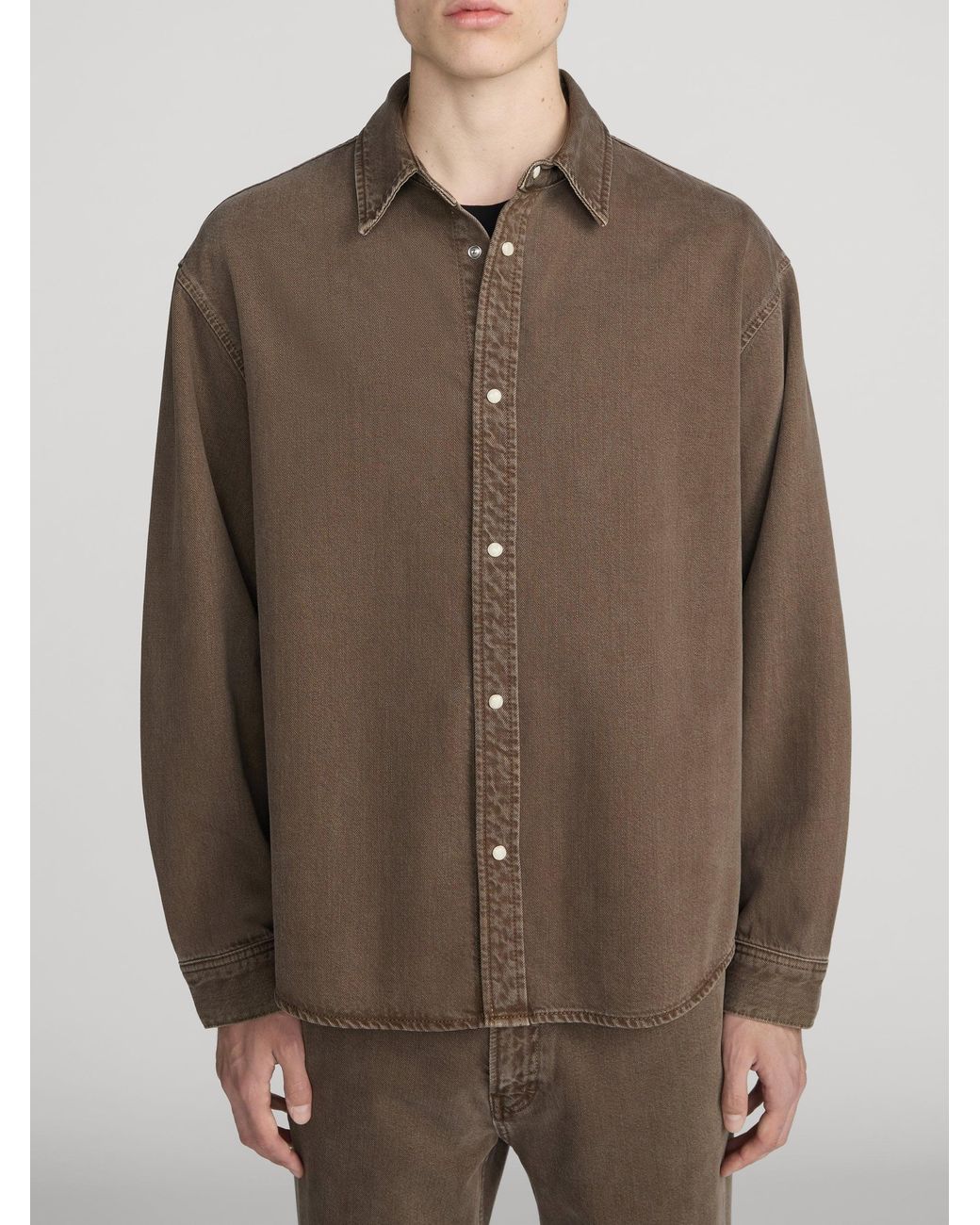 FRAME Brown Relaxed Denim Shirt for men