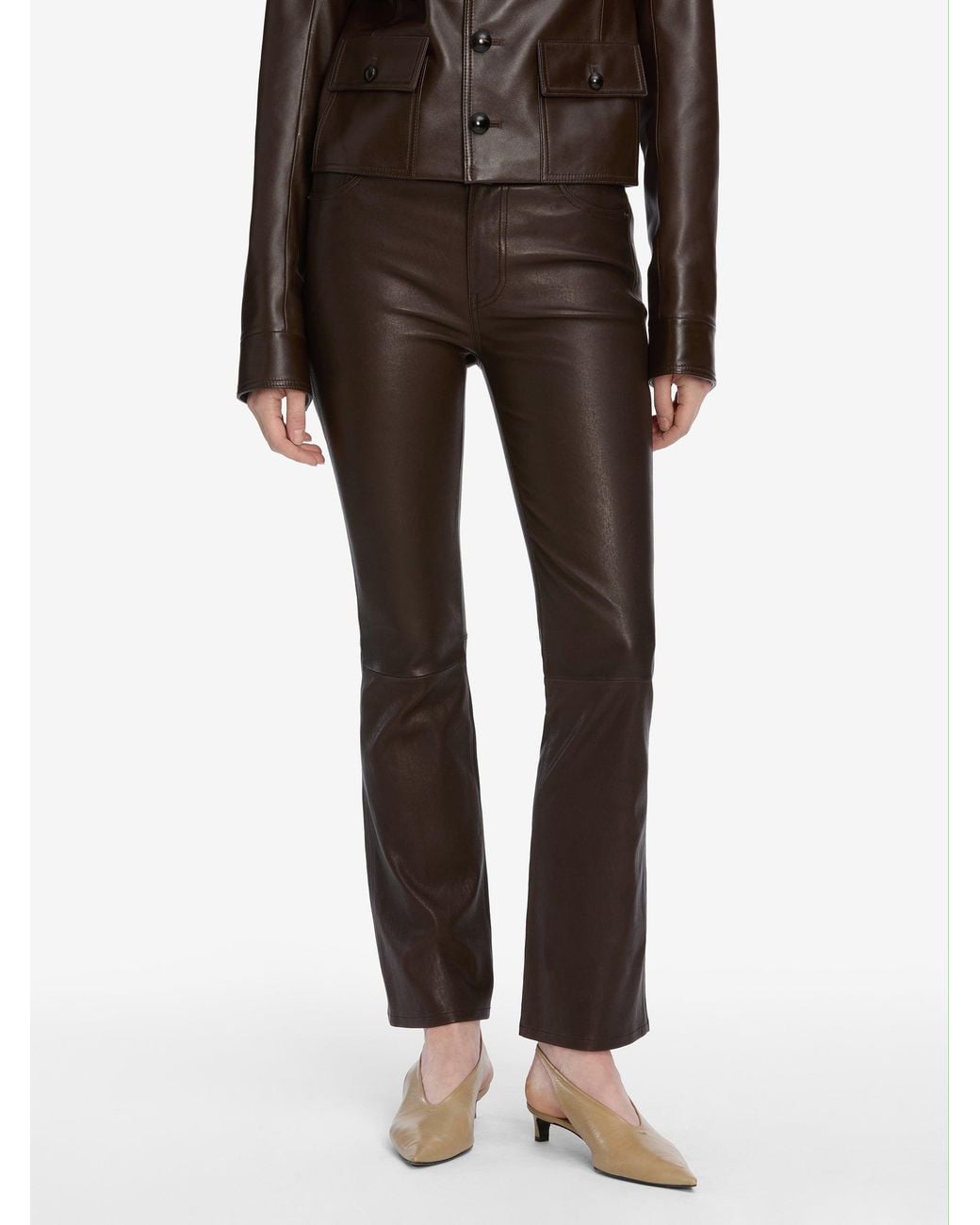 FRAME Black The Leather Reboot Crop
