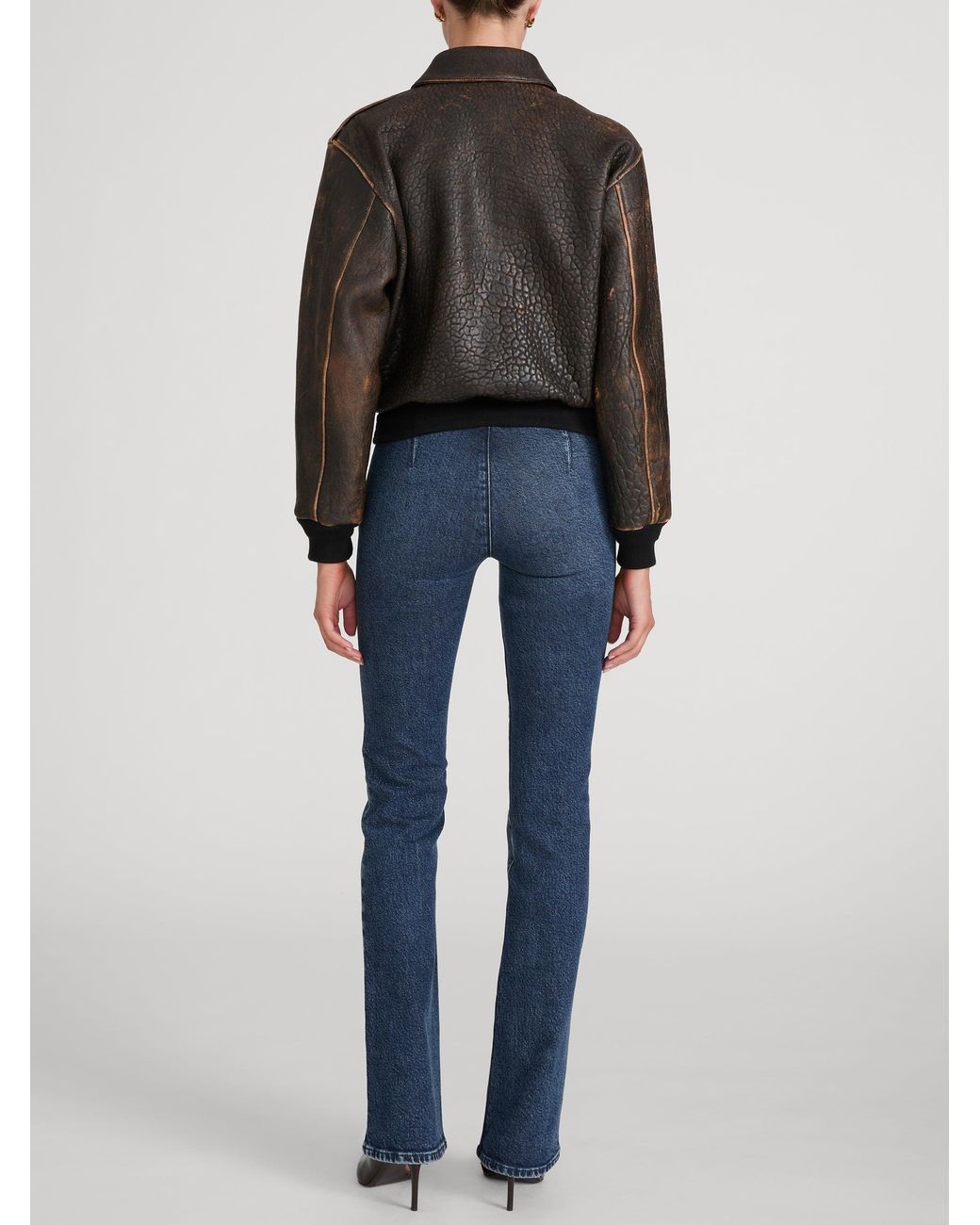 FRAME Brown The Shrunken Flight Jacket