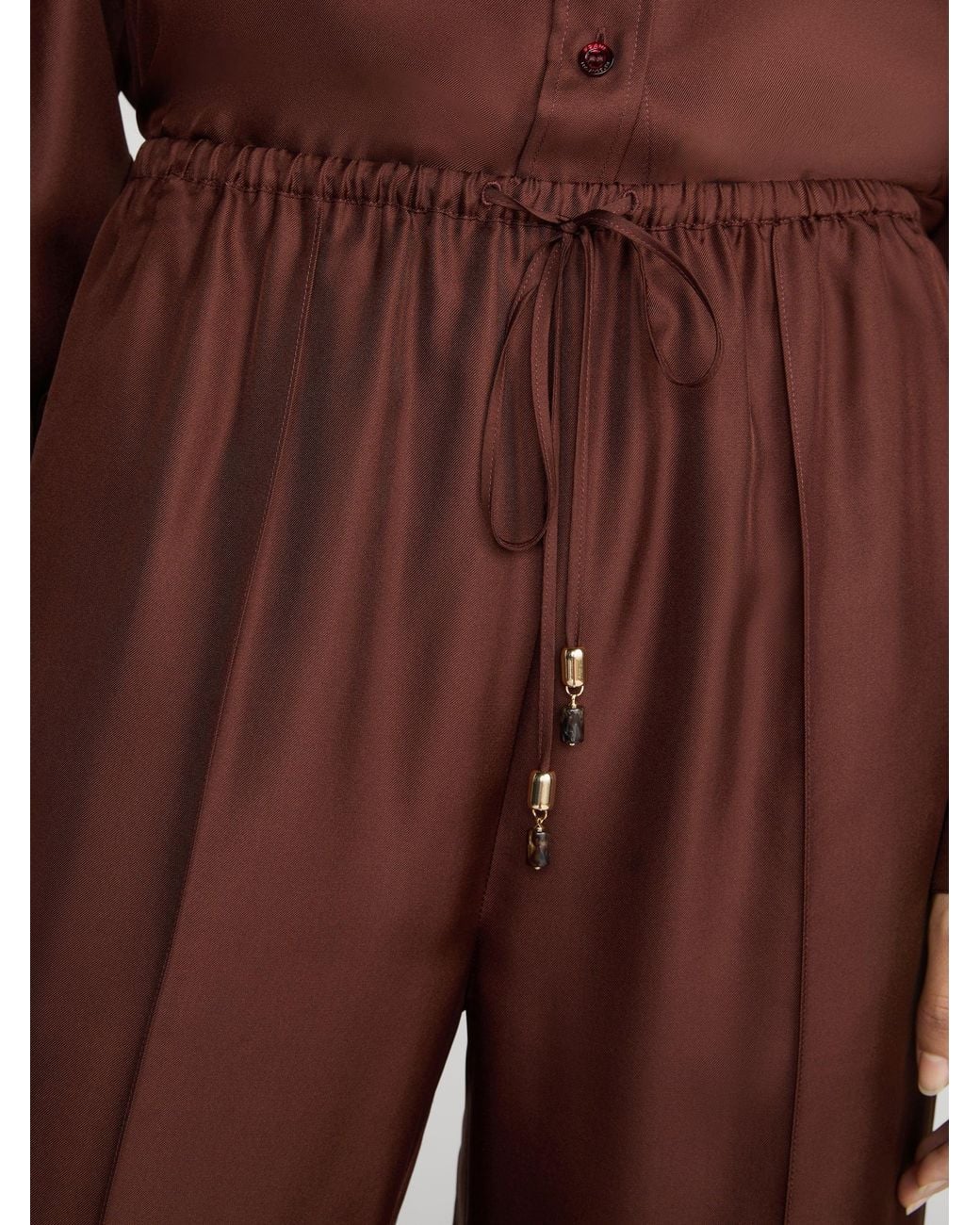 FRAME Brown The Pintuck Lounge Pant