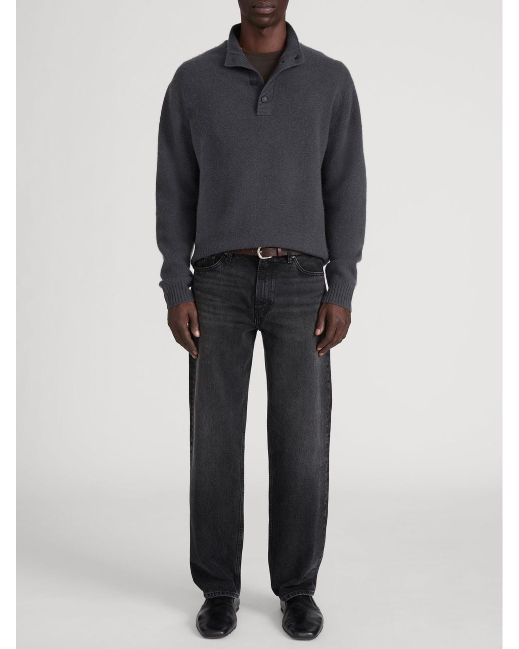FRAME Blue Cashmere Blend Brushed Sweater for men