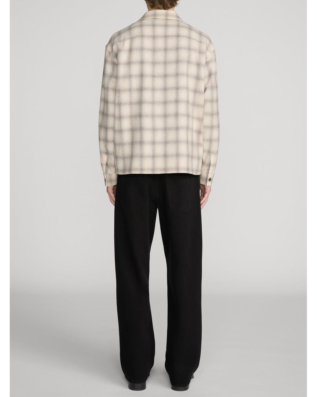 FRAME Natural Plaid Zip Overshirt for men