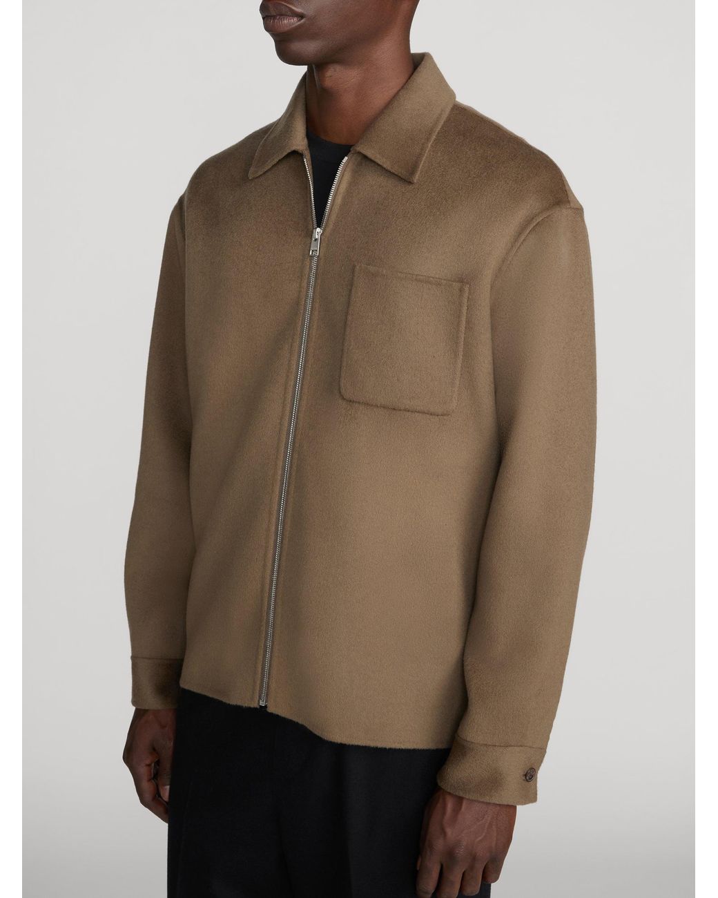FRAME Brown Double Face Zip Shirt Jacket for men