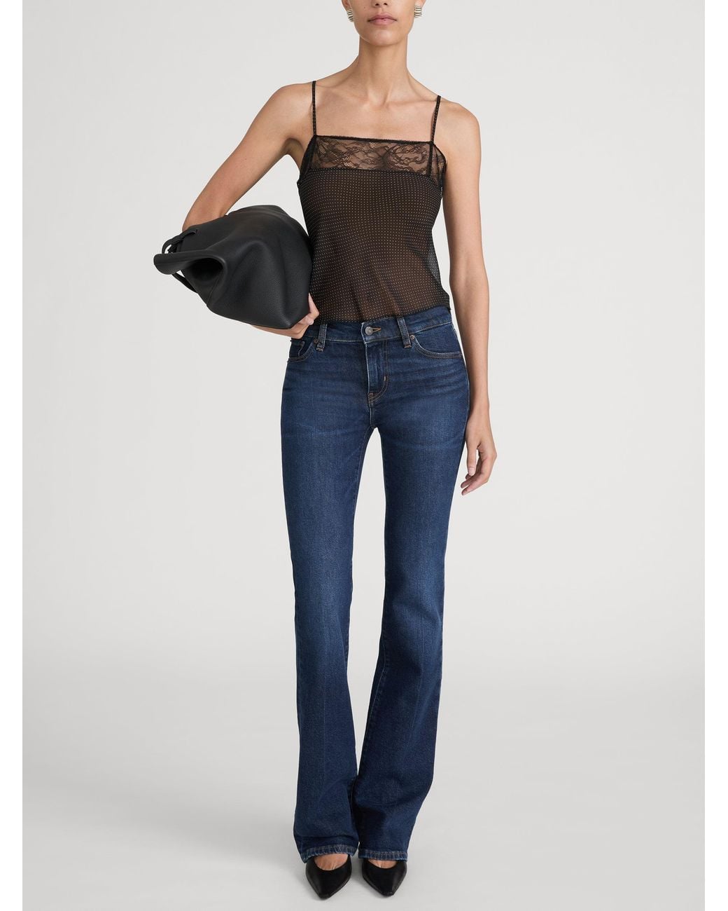 FRAME Black The Lace Delphine Cami