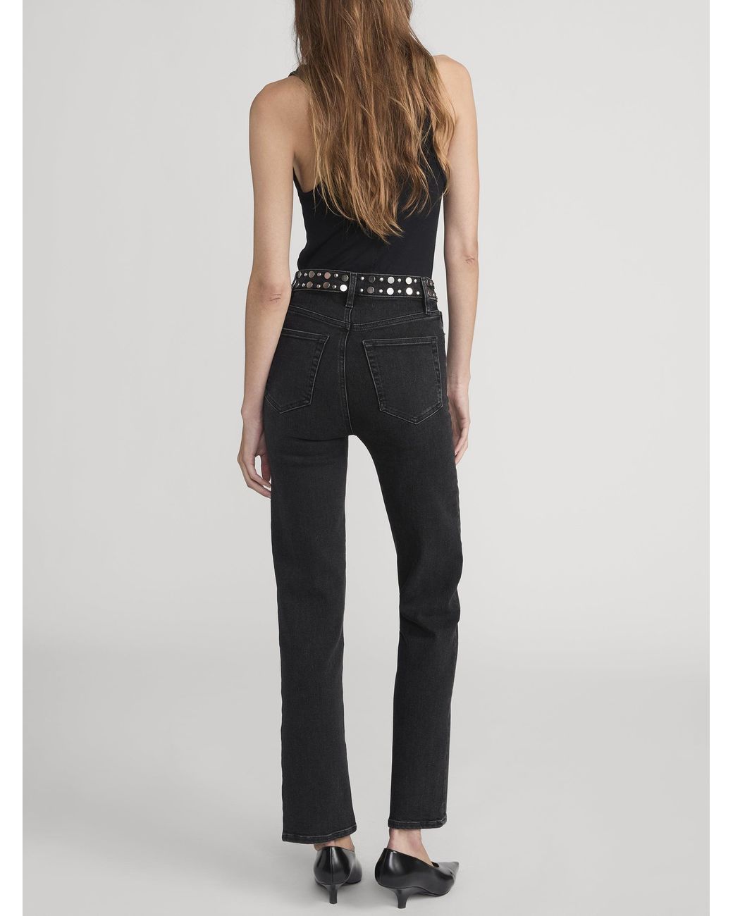 FRAME Black Le Sleek Straight Studded